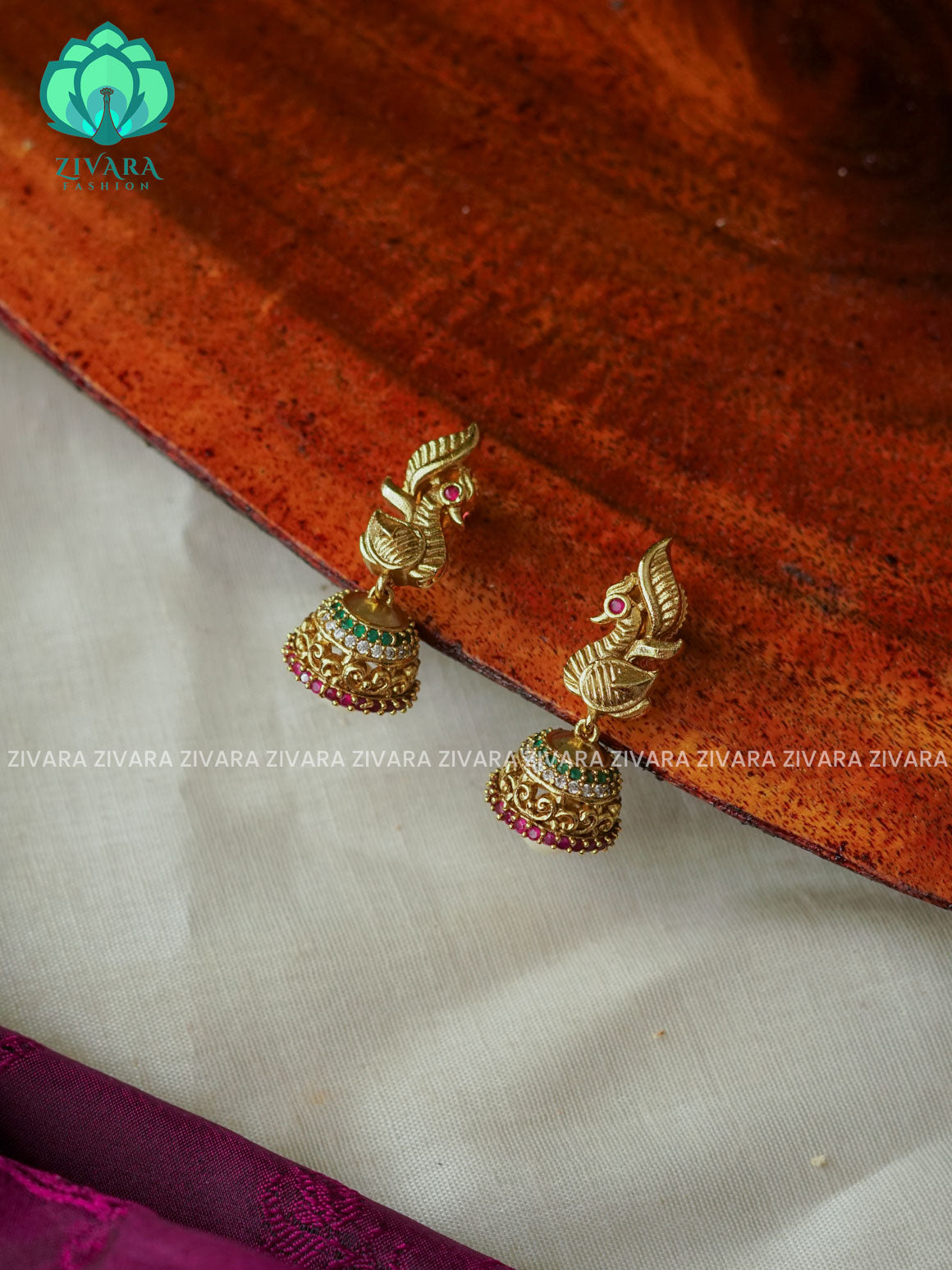 Small size kids friendly - TRADITIONAL PREMIUM MATTE  polish JHUMKA- latest jewellery collection- zivara fashion