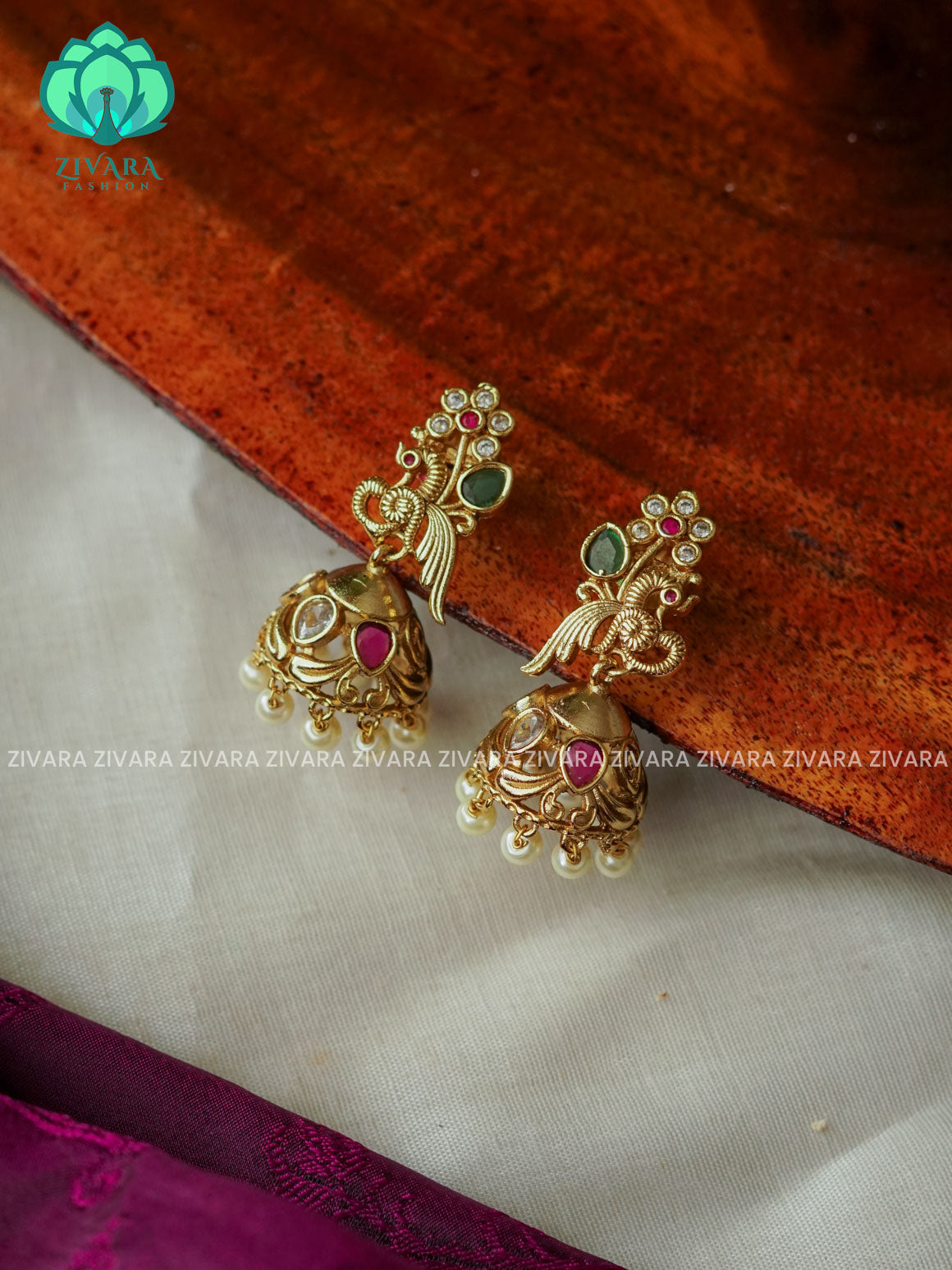 Medium size - TRADITIONAL PREMIUM MATTE  polish JHUMKA- latest jewellery collection- zivara fashion