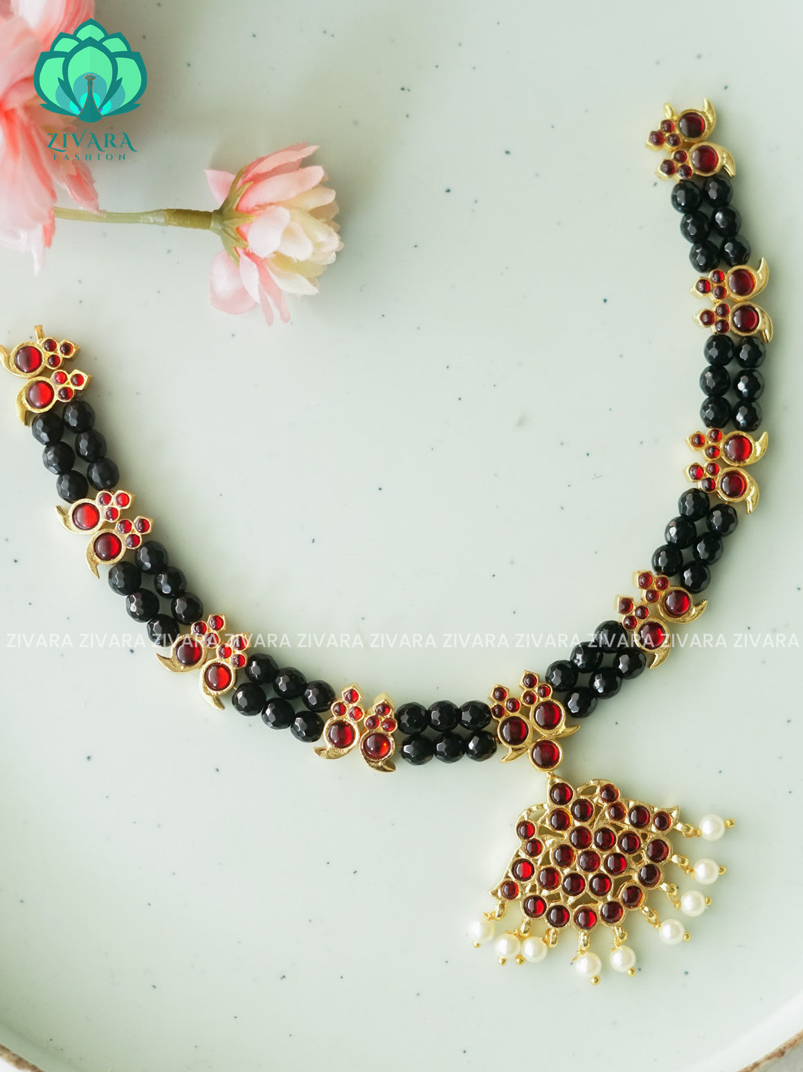 RED  -SANVI - HANDMADE NECKWEAR- latest kemp dance jewellery collection