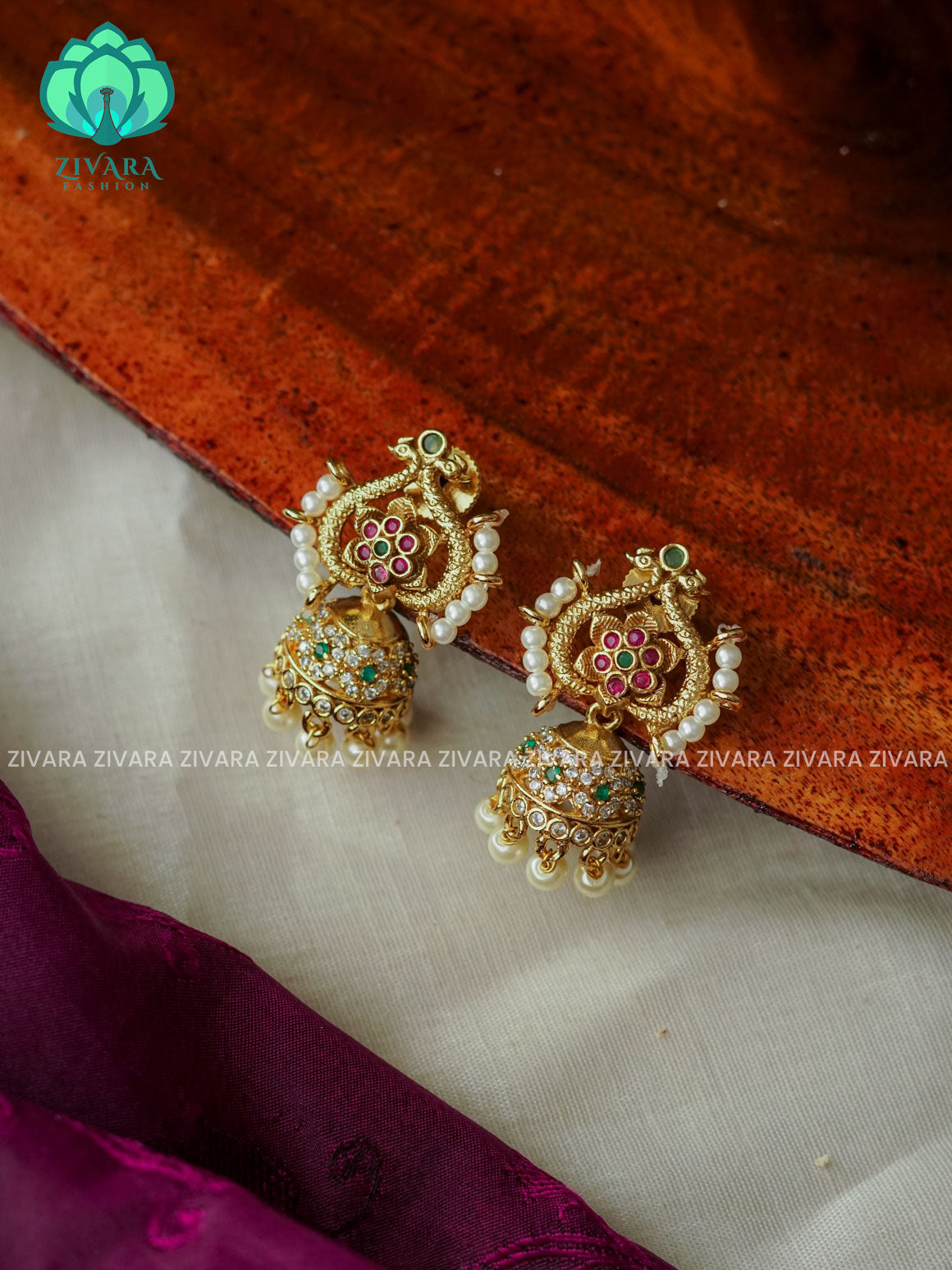 Medium size - TRADITIONAL PREMIUM MATTE  polish JHUMKA- latest jewellery collection- zivara fashion