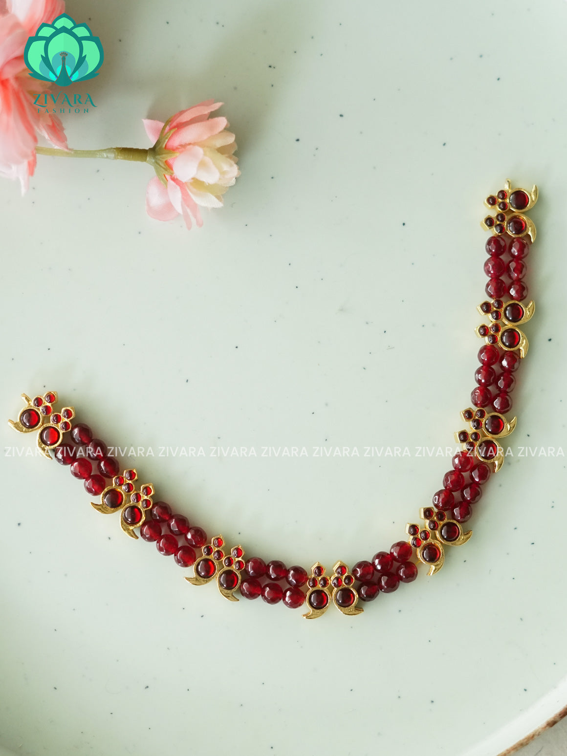 RUBY  BEADS - ANANDHI  - HANDMADE choker- latest kemp dance jewellery collection