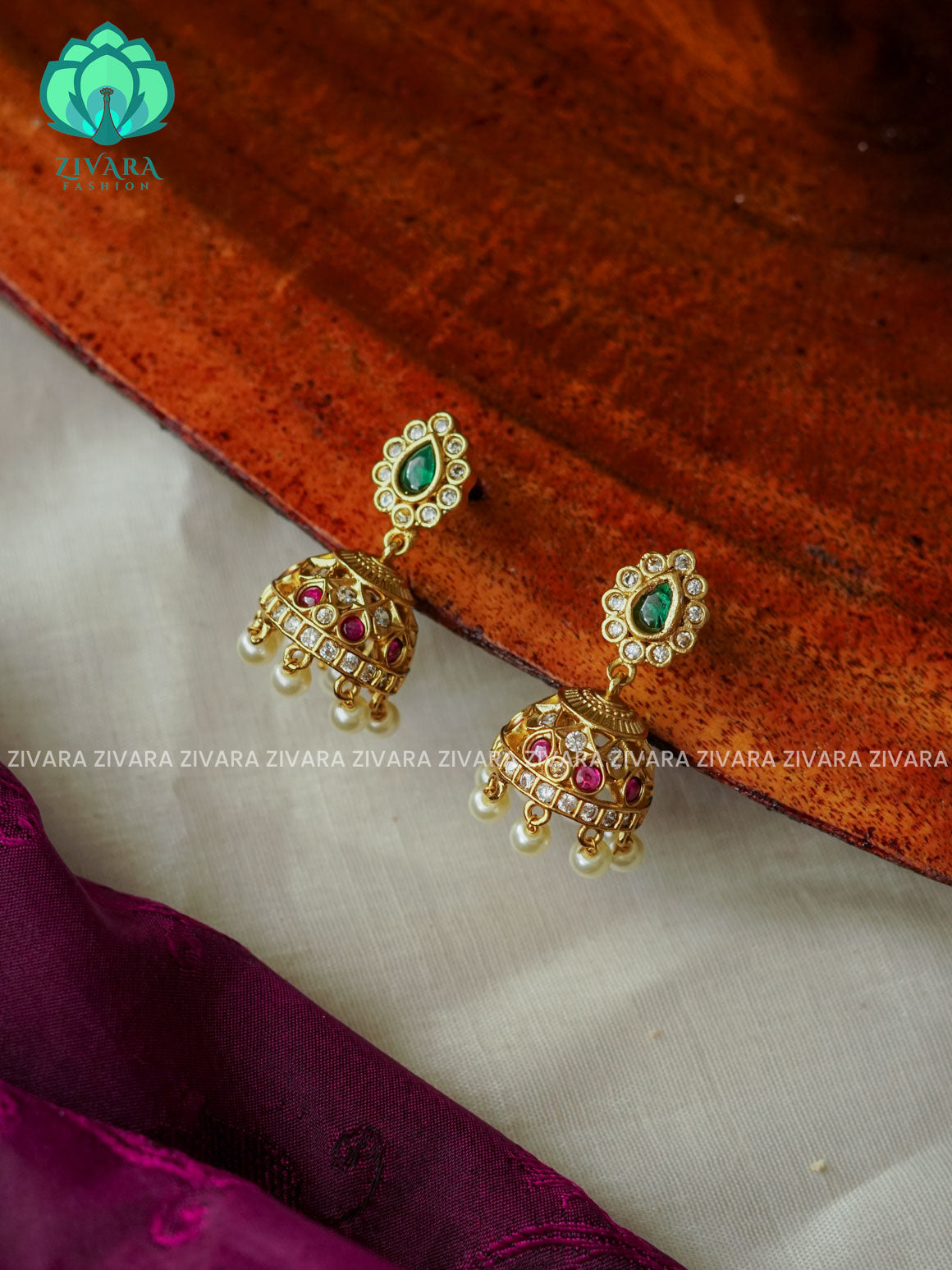 Small size kids friendly - TRADITIONAL PREMIUM MATTE  polish JHUMKA- latest jewellery collection- zivara fashion