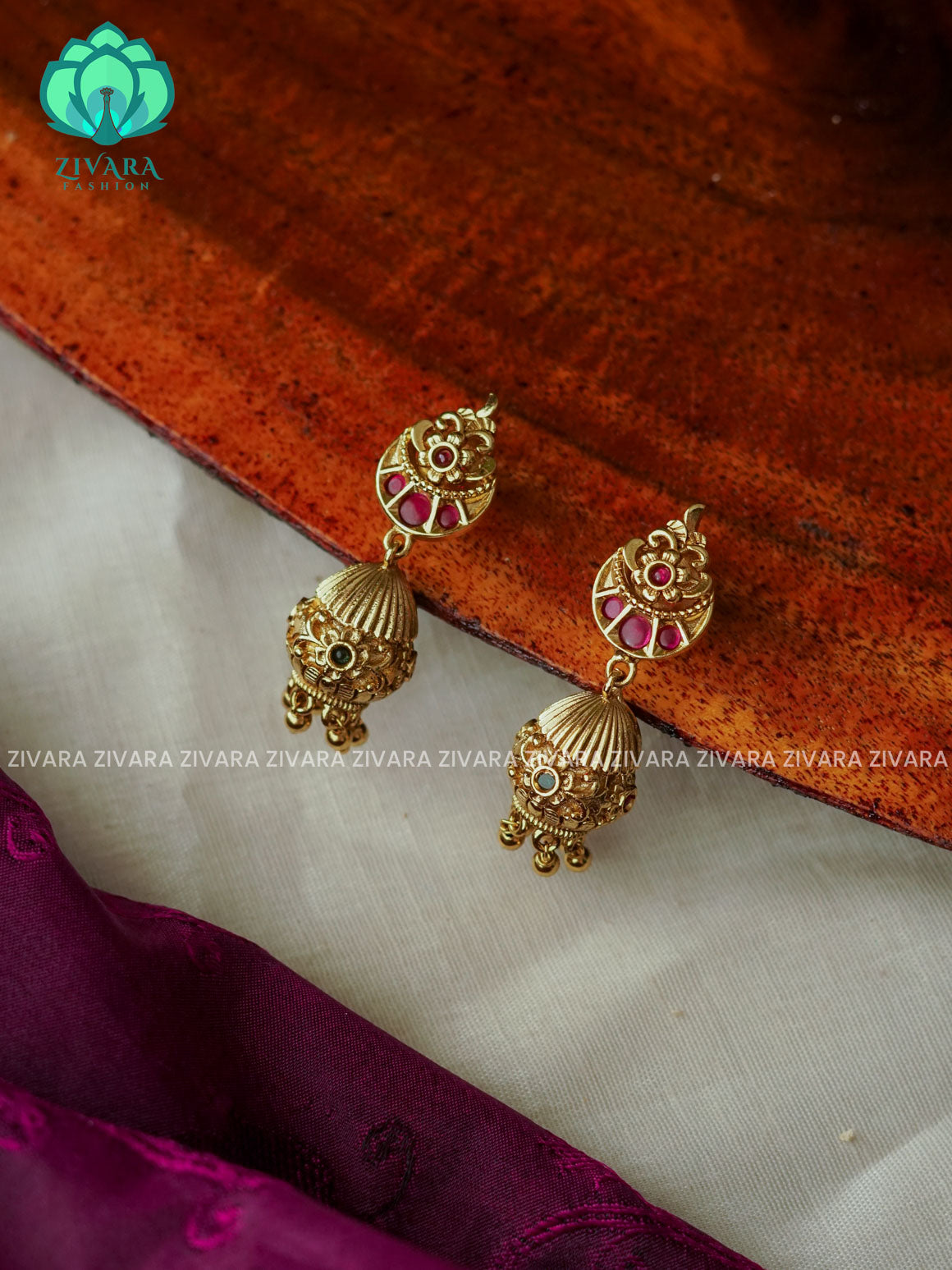 Small size kids friendly - TRADITIONAL PREMIUM MATTE  polish JHUMKA- latest jewellery collection- zivara fashion