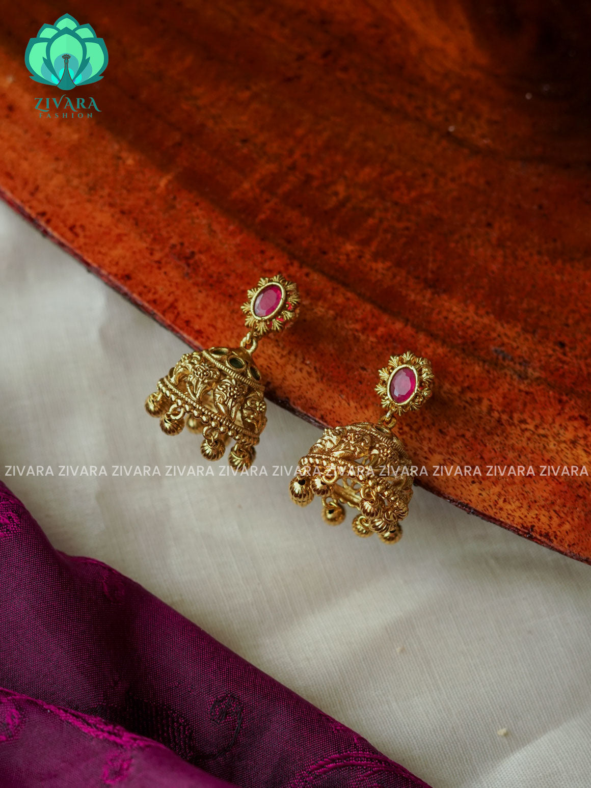 Small size kids friendly - TRADITIONAL PREMIUM MATTE  polish JHUMKA- latest jewellery collection- zivara fashion