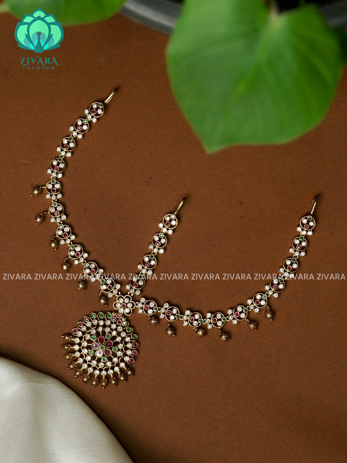 DOUBLE SIDE TRADITIONAL STONE  - Bridal maang tikka, chutti- bridal head accessory- latest bridal collection - Zivara fashion