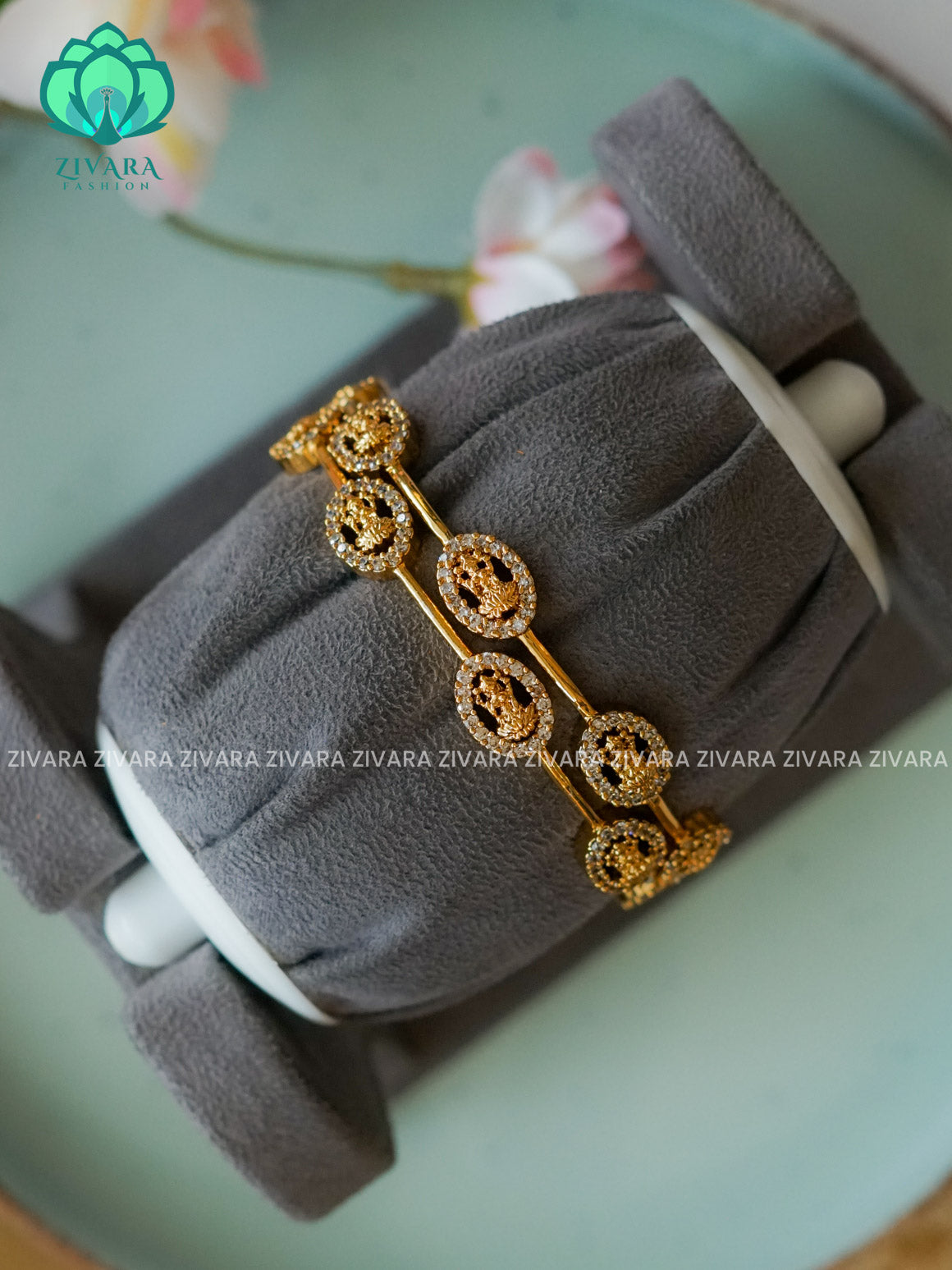 2 piece temple bangles - gold lookalike - latest bangles design