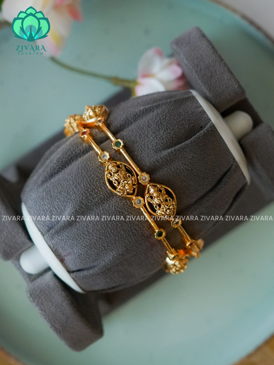 2 piece temple bangles - gold lookalike - latest bangles design