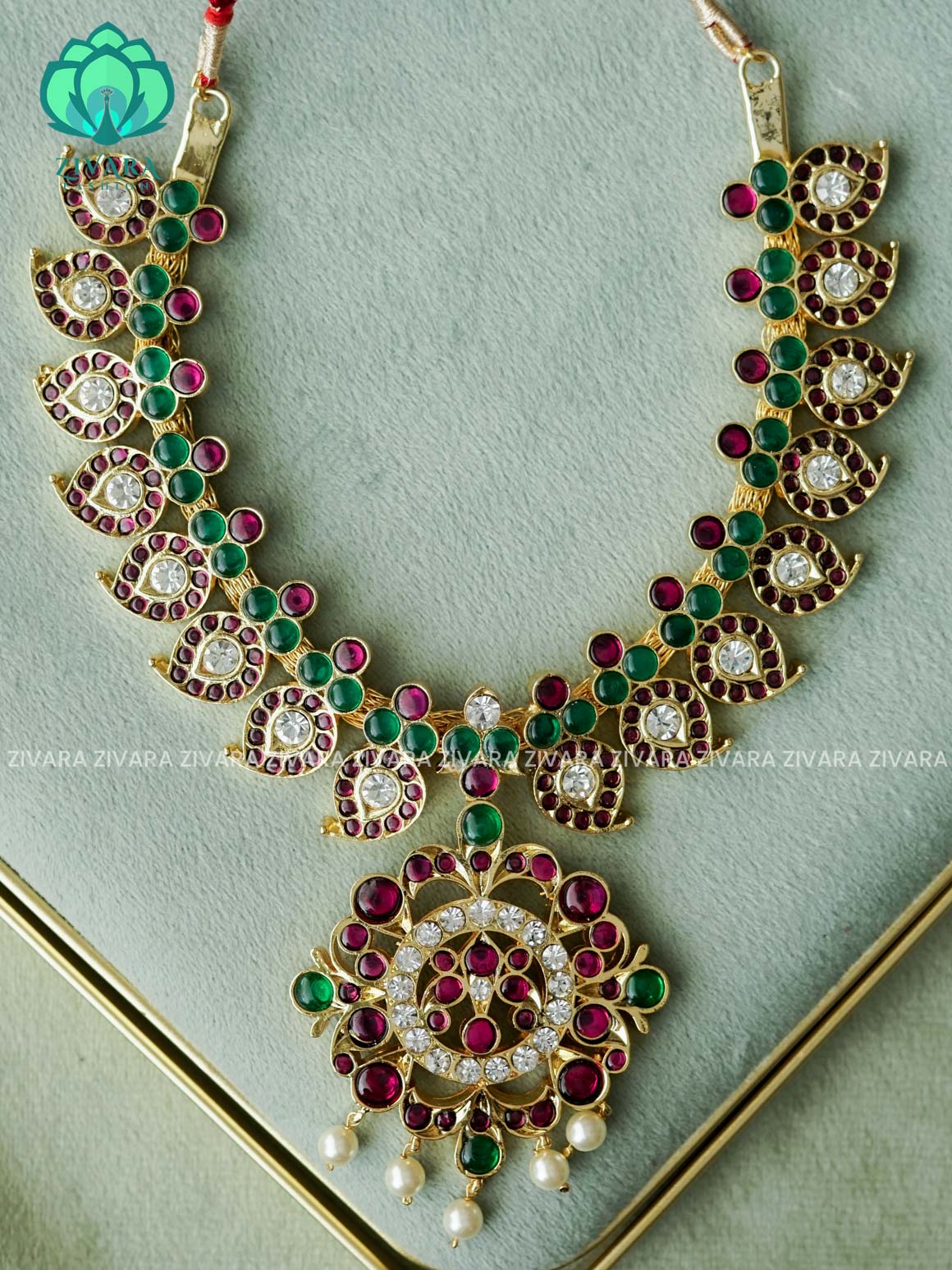 MATHANGI- NECKLACE- REAL KEMP BHARATHANATYAM DANCE PREMIUM JEWELLERY
