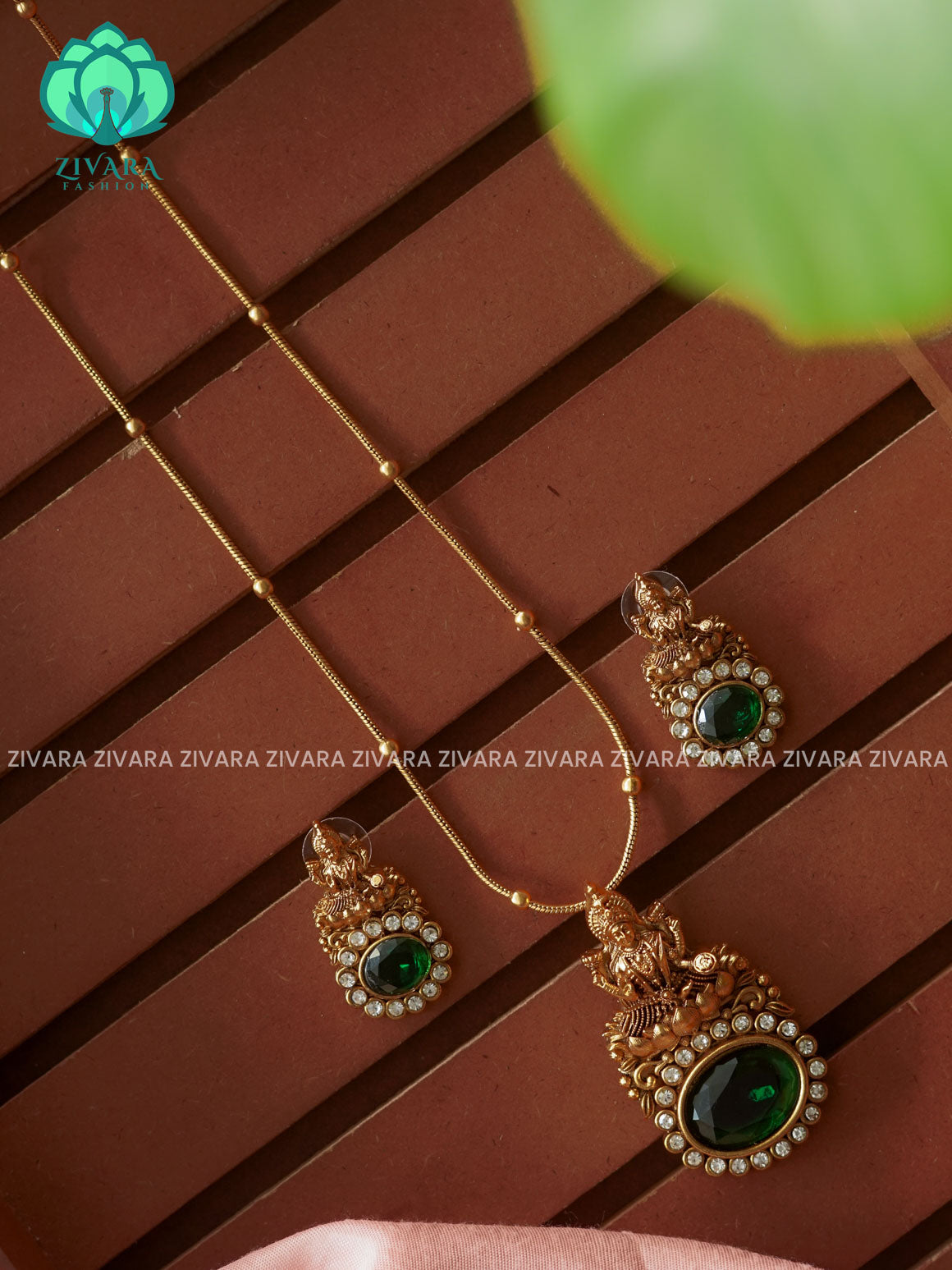 Temple normal matte neckwear with earrings- Zivara Fashion- latest jewellery design