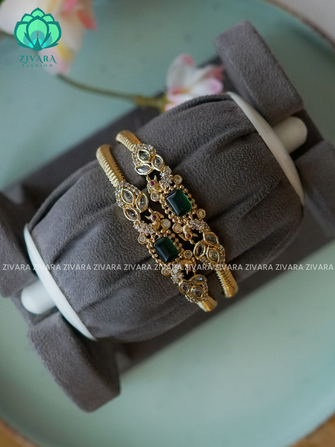 2 piece subtle gold polish bangle - latest bangles design