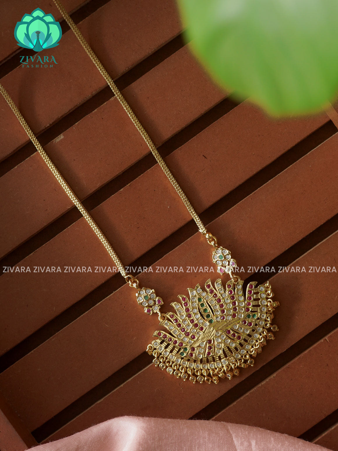 24" MICROGOLD POLISH IMPON DOLLAR  with premium gold polish CHAIN -Traditional south indian premium neckwear without earrings- Zivara Fashion- latest jewellery design