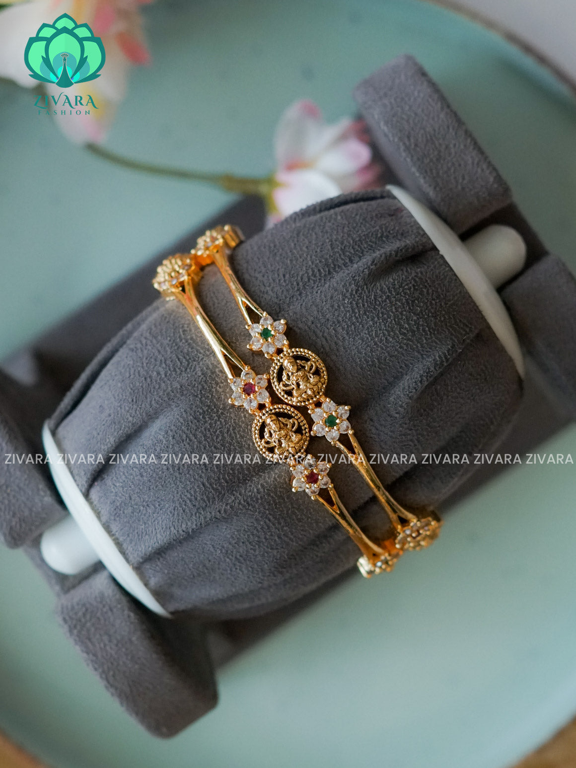 2 piece temple bangles - gold lookalike - latest bangles design