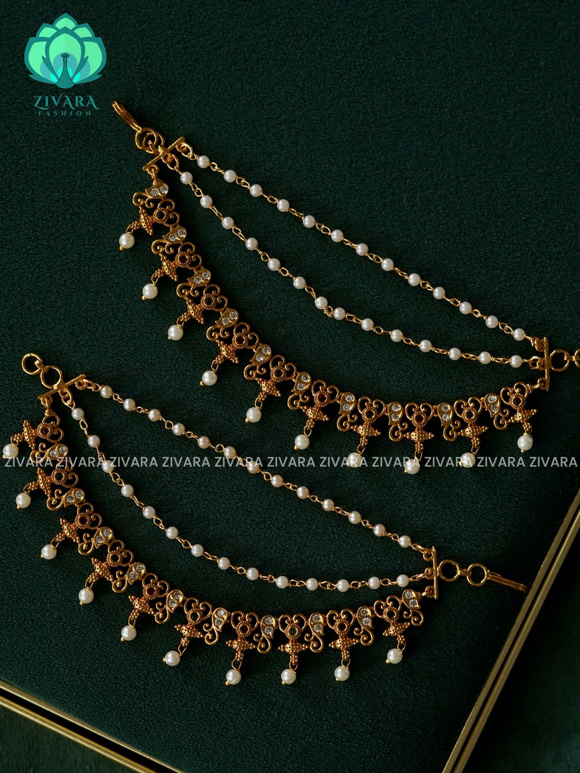 3 layer earchains/maatals- bridal accessory- zivara fashion-latest jewellery collection