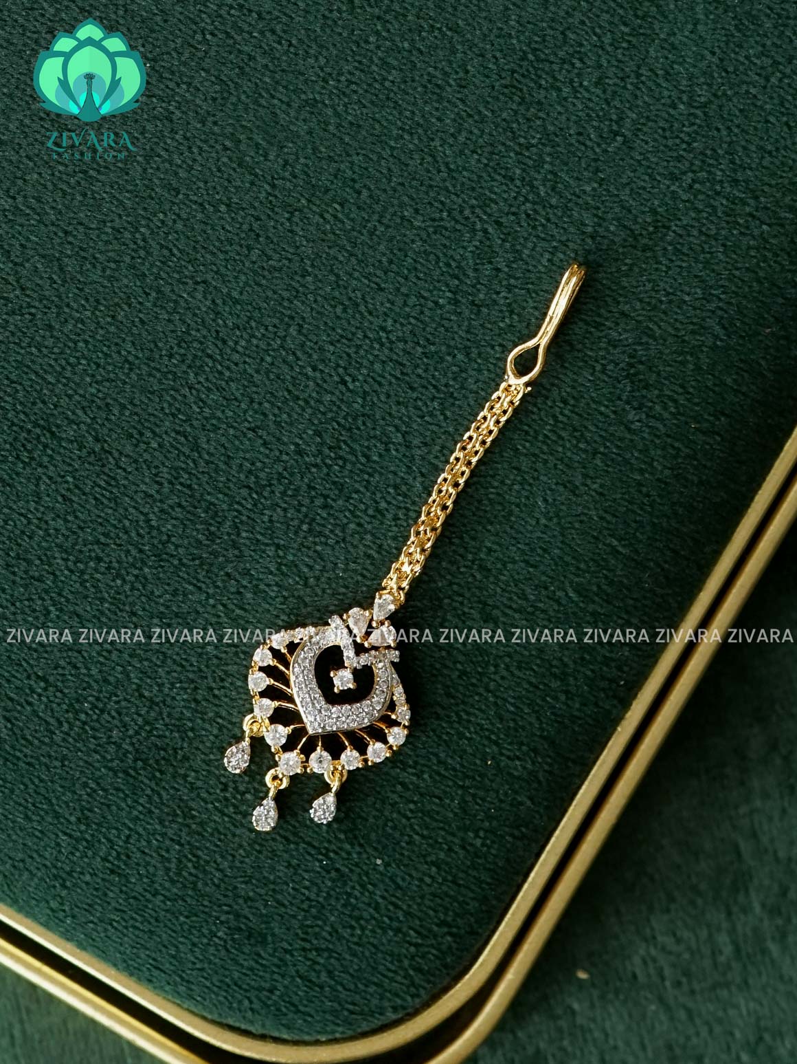 Zyra- Diamond replica rhodium polish -  bridal head accessory- latest bridal collection - Zivara fashion
