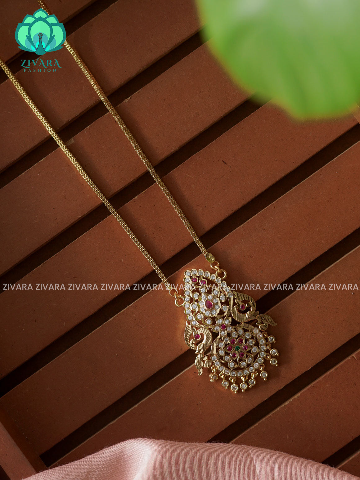 24" MICROGOLD POLISH  DOLLAR  with premium gold polish CHAIN -Traditional south indian premium neckwear with earrings- Zivara Fashion- latest jewellery design (Copy)