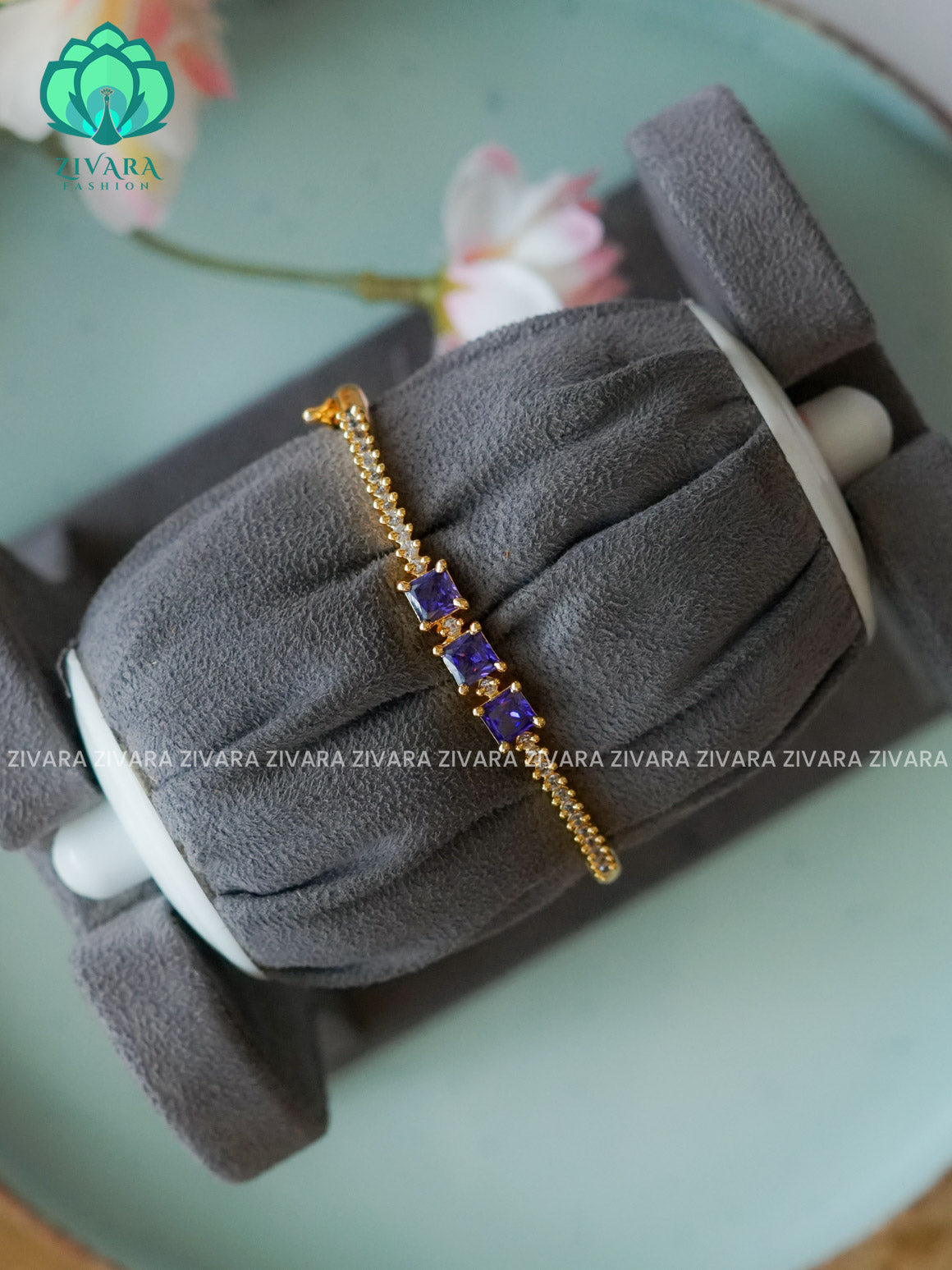 Purple 1 piece free size KADA -Premium gold finish kada bangle- latest jewellery collection- Zivara Fashion