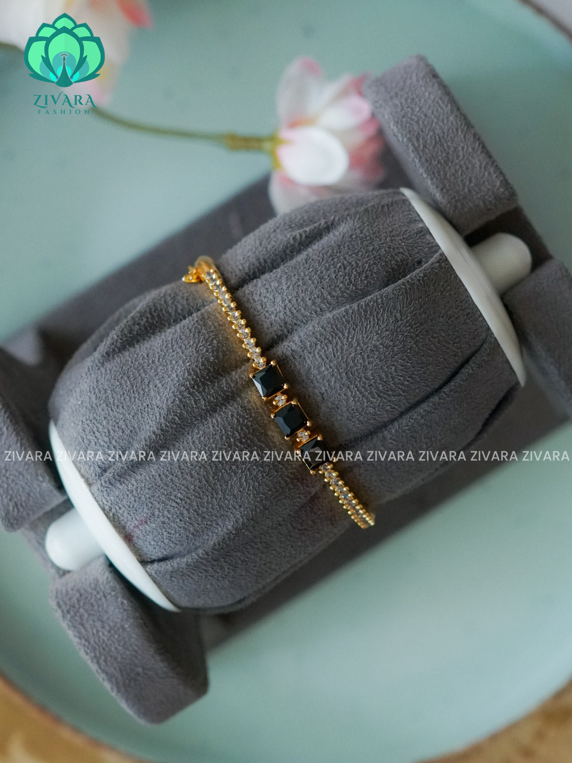 Black  1 piece free size KADA -Premium gold finish kada bangle- latest jewellery collection- Zivara Fashion