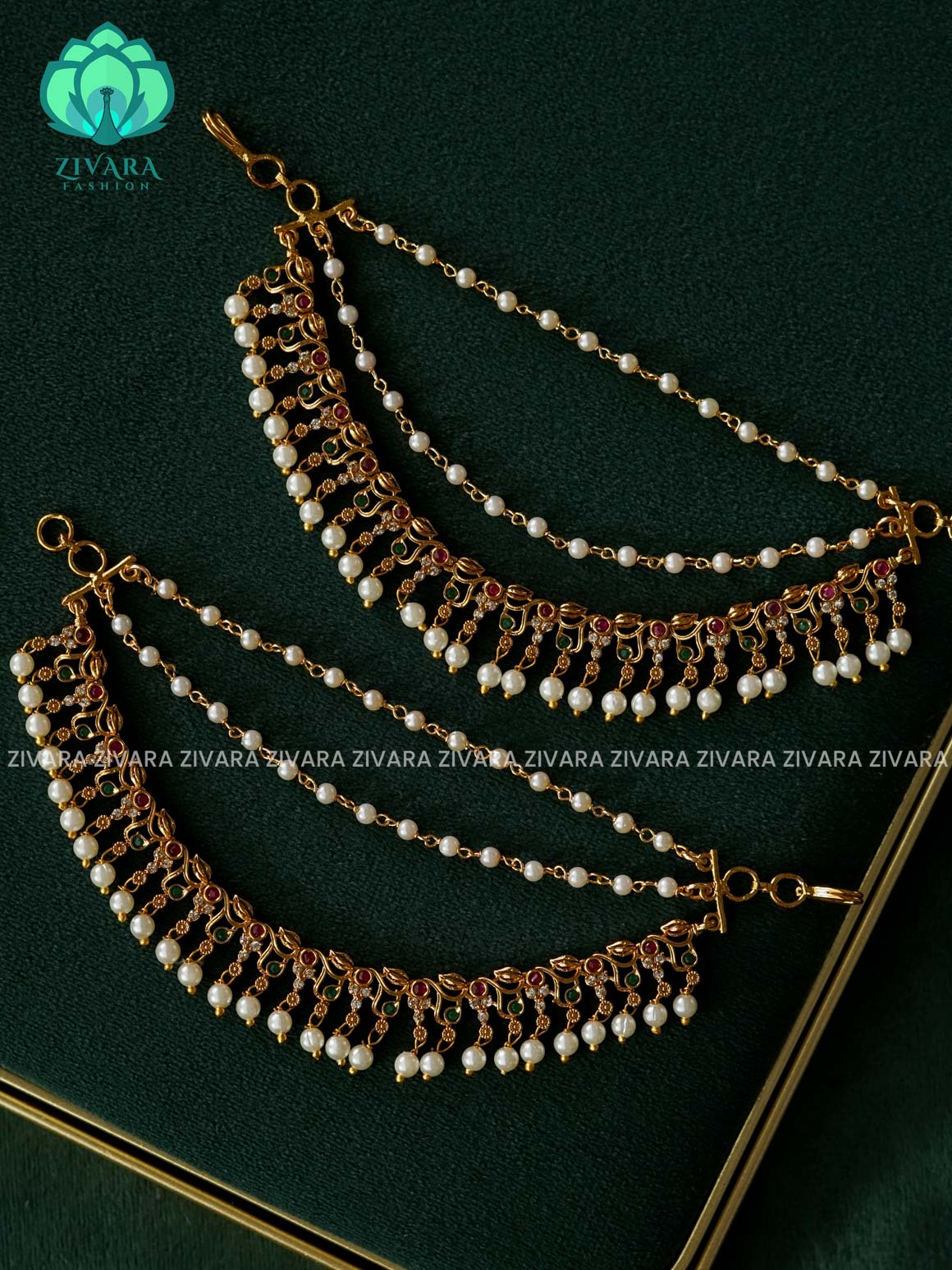 3 layer earchains/maatals- bridal accessory- zivara fashion-latest jewellery collection