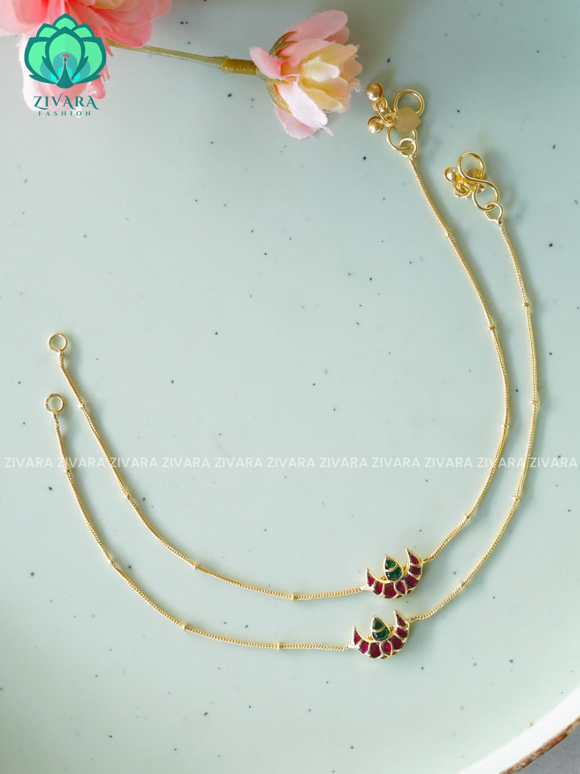 Jadau MOON - Trending occasional wear anklets (9.75 inch approx )for women- latest jewellery- ZIVARA FASHION