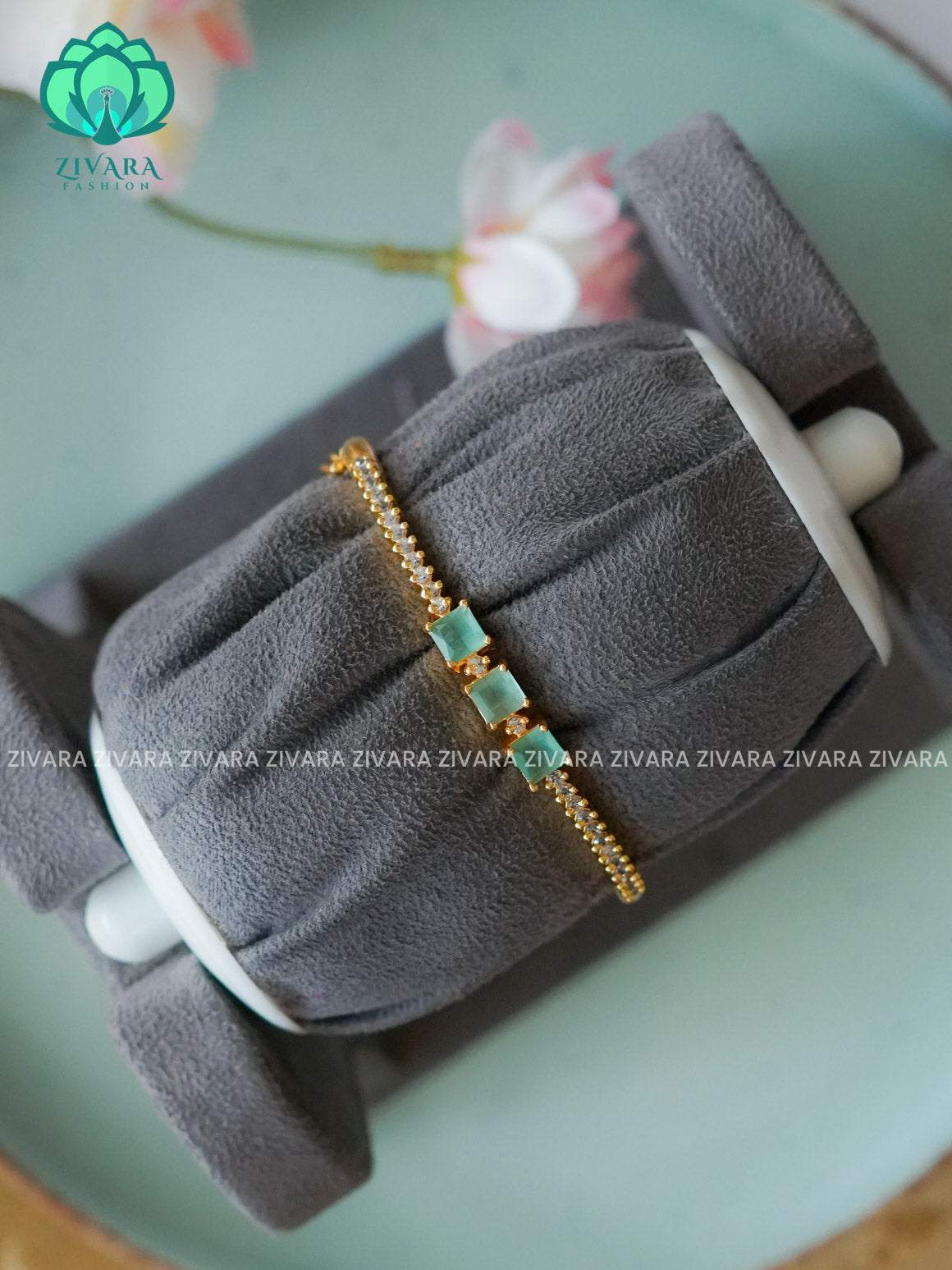 Mint green  1 piece free size KADA -Premium gold finish kada bangle- latest jewellery collection- Zivara Fashion