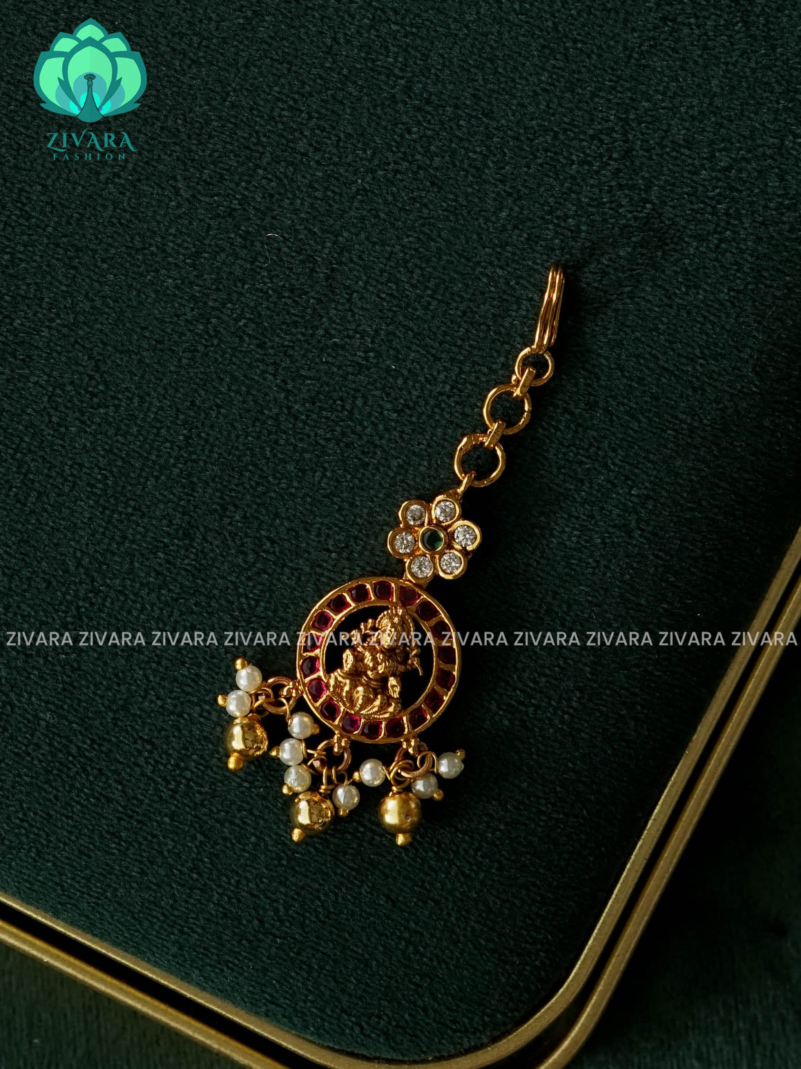 REAL KEMP TEMPLE TIKKA/CHUTTI -  bridal head accessory- latest bridal collection - Zivara fashion