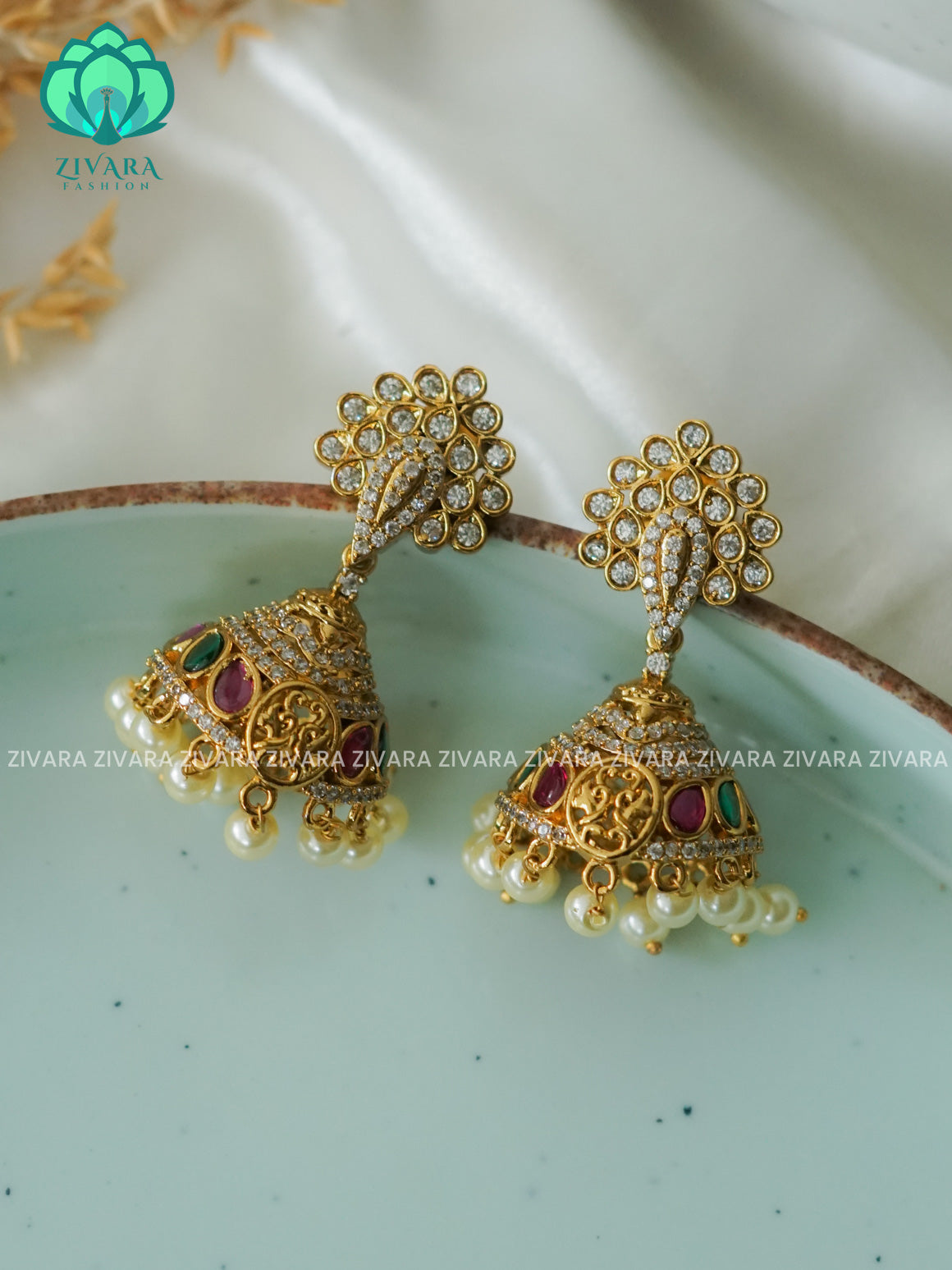 AD  TRADITIONAL PREMIUM MATTE  polish JHUMKA- latest jewellery collection- zivara fashion