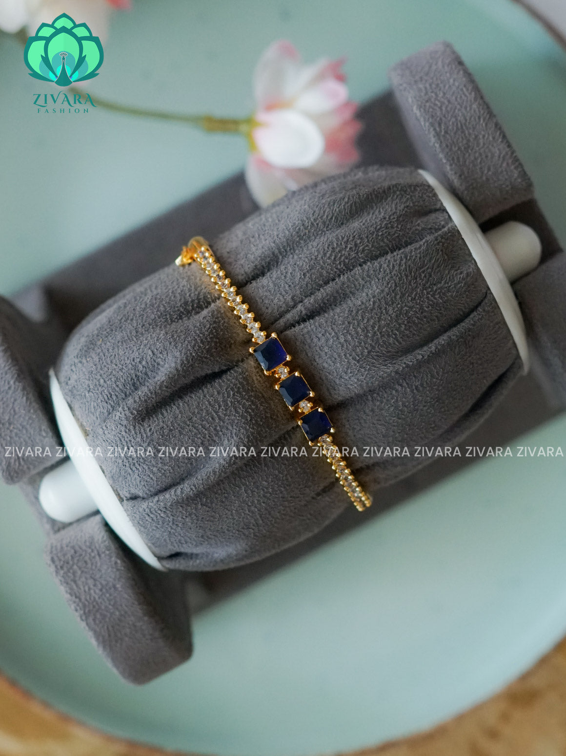 Blue  1 piece free size KADA -Premium gold finish kada bangle- latest jewellery collection- Zivara Fashion