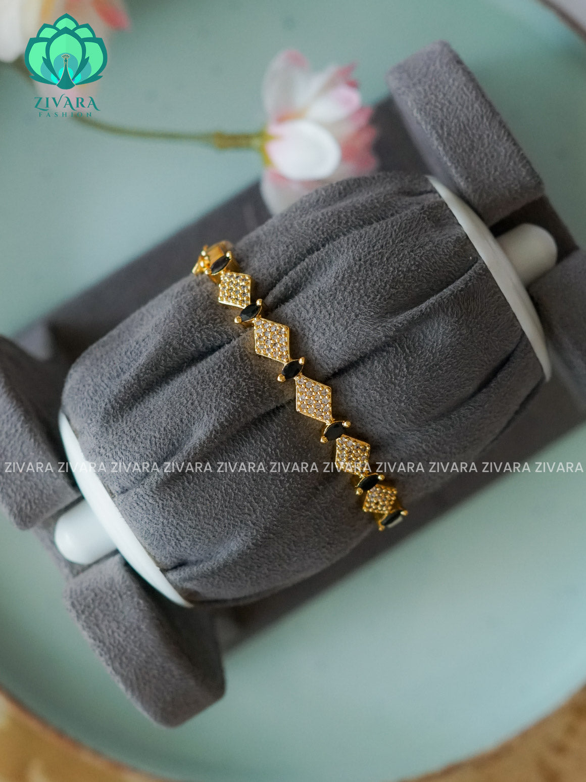 Black  1 piece free size KADA -Premium gold finish kada bangle- latest jewellery collection- Zivara Fashion
