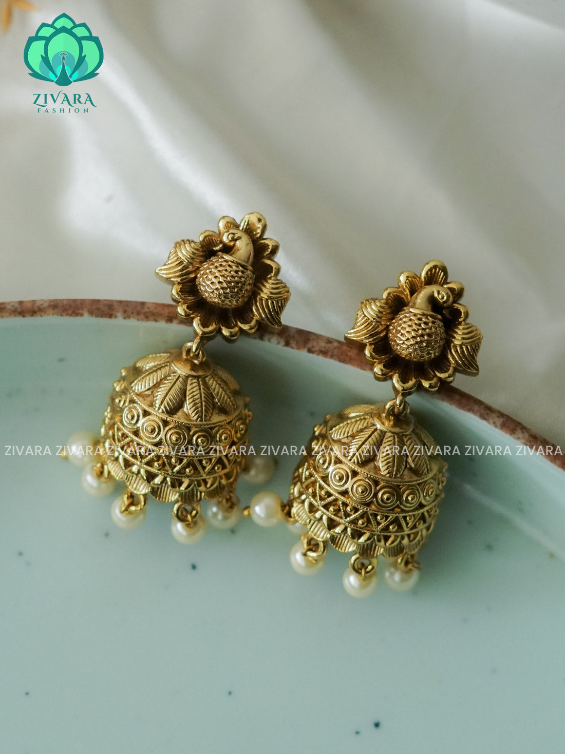 Vintage TRADITIONAL PREMIUM MATTE  polish JHUMKA- latest jewellery collection- zivara fashion