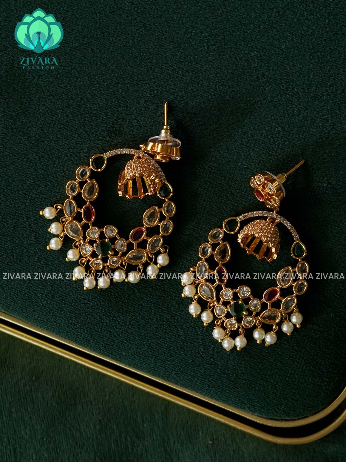 REAL KEMP BALI JHUMKA STUDS  - latest jewellery collection- zivara fashion