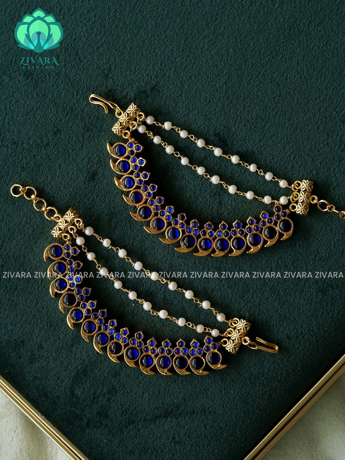BLUE - MANGAI - THREE LAYER HANDMADE MAATAL- latest kemp dance jewellery collection