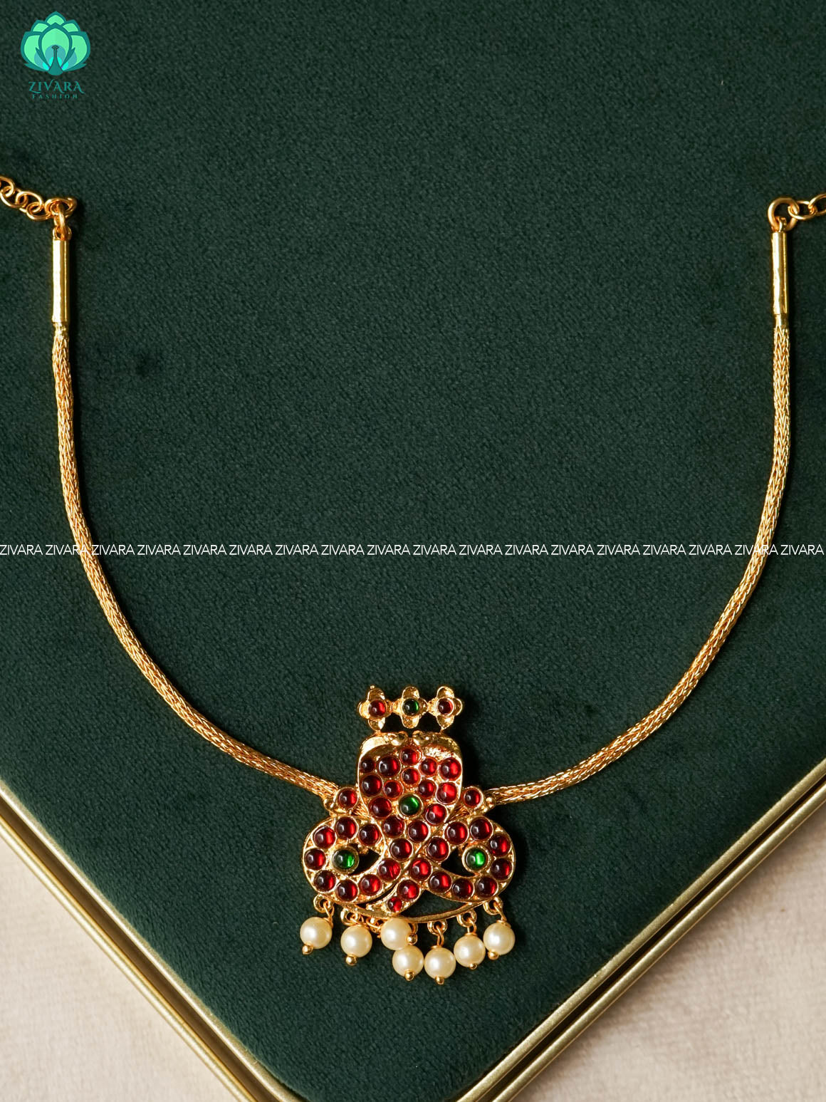 Red and Green - Simple kemp attigai neckwear - latest kemp dance jewellery collection- ZIVARA FASHION