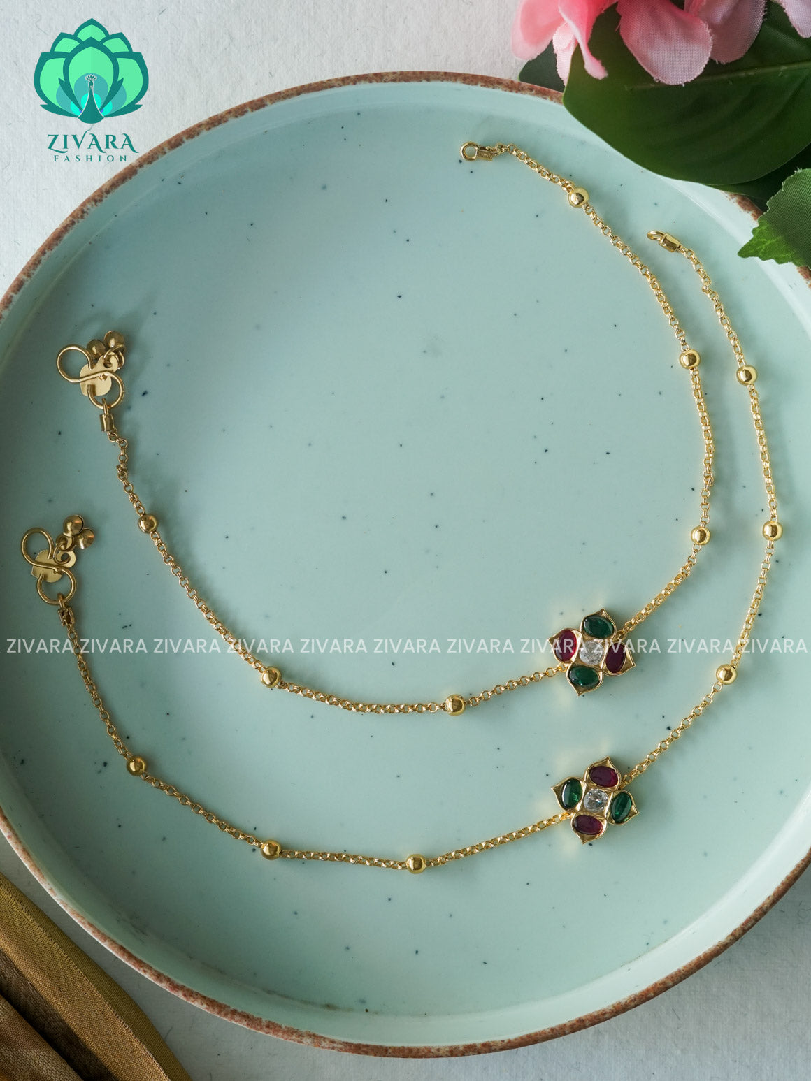 FLOWER - Trending occasional wear anklets (9.75 inch approx )for women- latest jewellery- ZIVARA FASHION