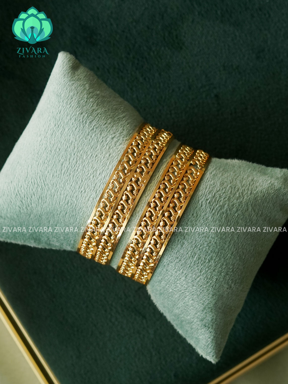 2 piece gold polish bangles  - Premium quality daily use bangles - Zivara fashion