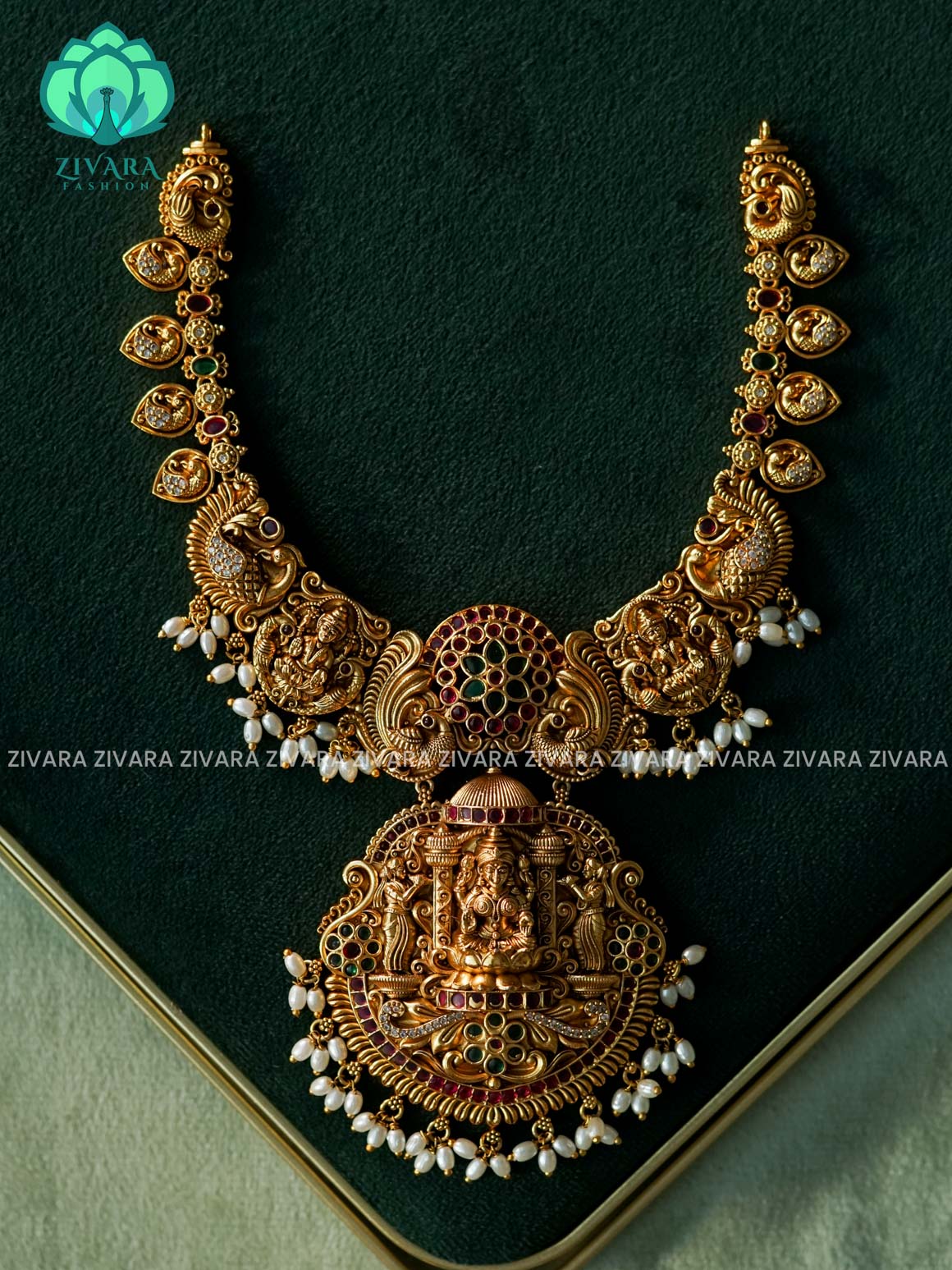 Akshayam- temple bridal neckwear -Traditional south indian premium neckwear withOUT  earrings- Zivara Fashion- latest jewellery design