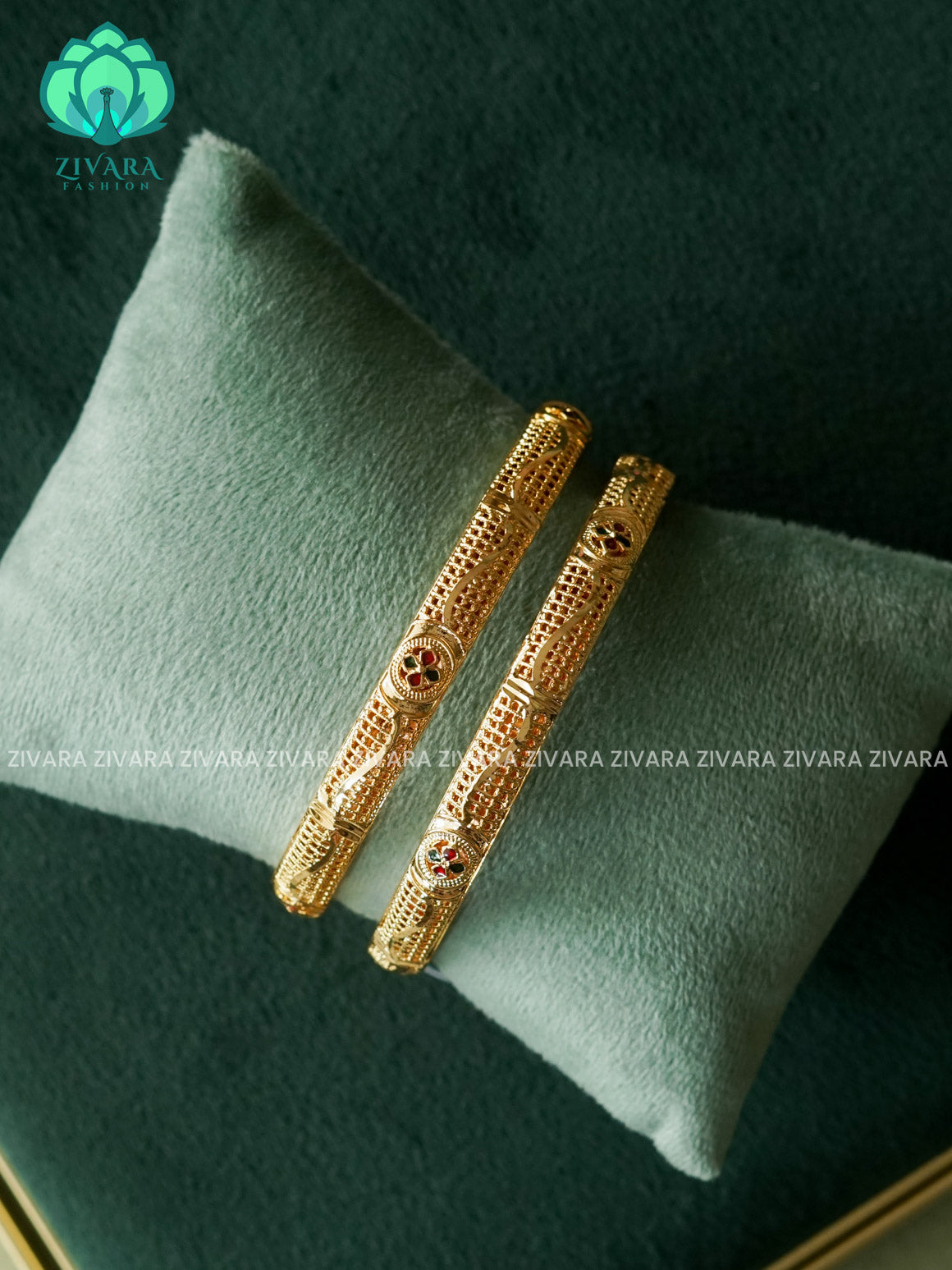 2 piece gold polish bangles  - Premium quality daily use bangles - Zivara fashion