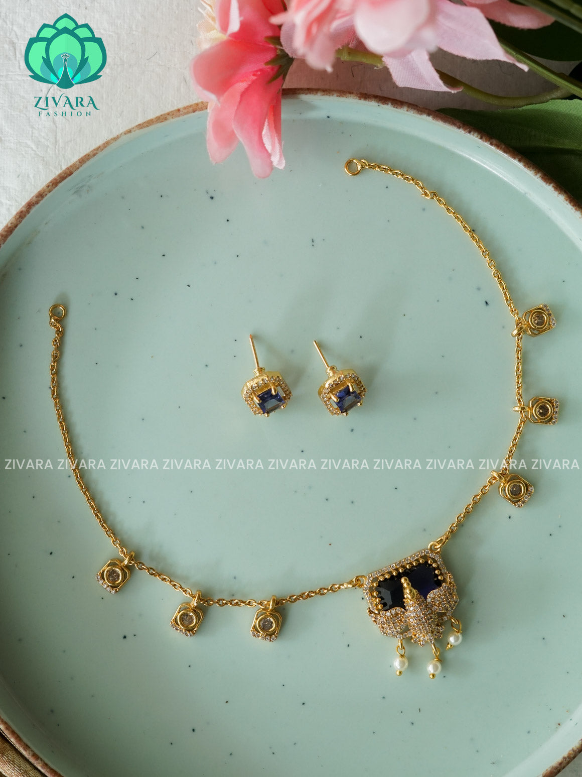 PURPLE  PEACOCK FLEXIBLE CHAIN  Traditional south indian NORMAL MATTE neckwear  - Zivara Fashion