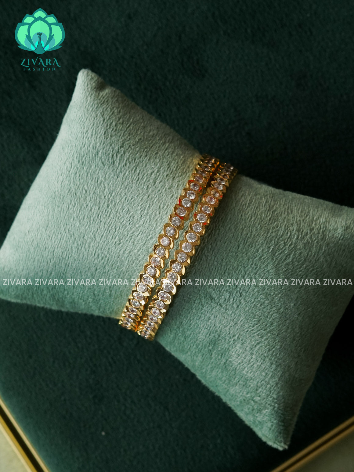 2 PIECE  WHITE STONE IMPON  bangles  - Premium quality daily use bangles - Zivara fashion