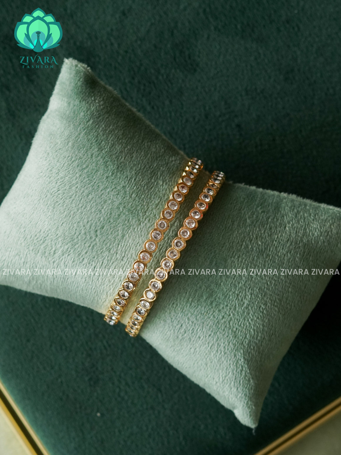 2 PIECE  WHITE STONE IMPON  bangles  - Premium quality daily use bangles - Zivara fashion