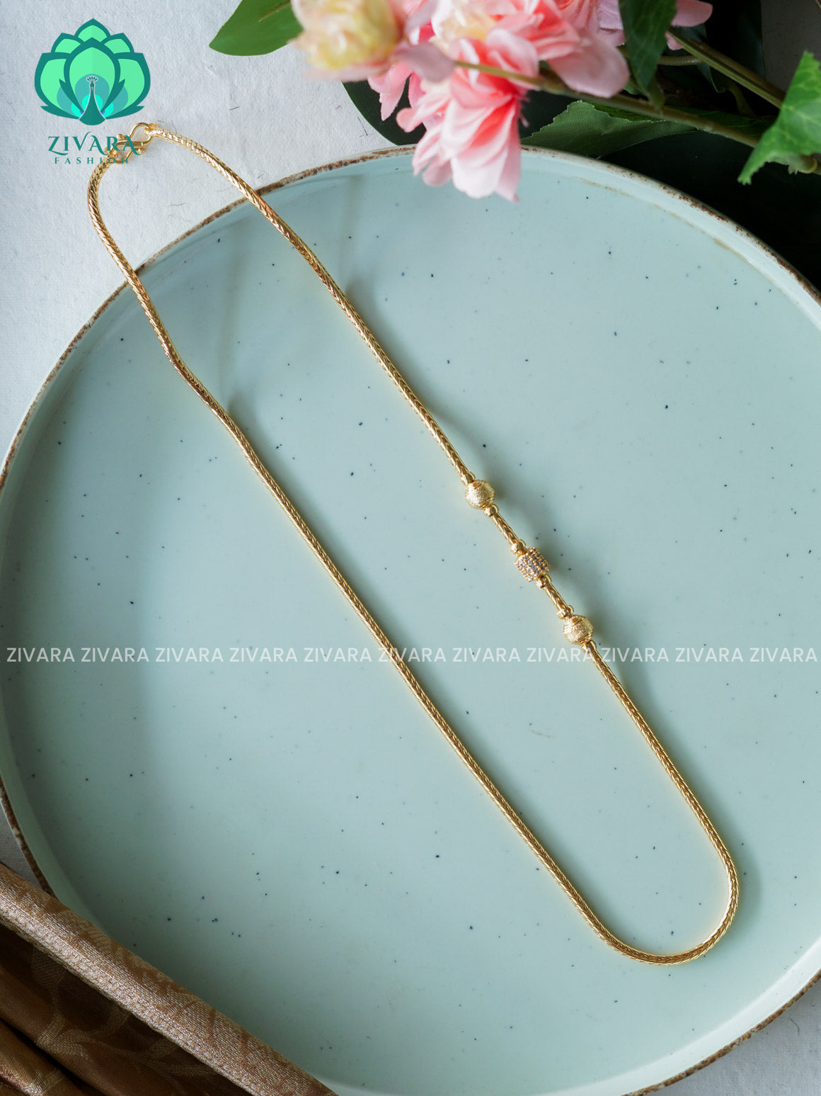 24" mogapu chain with premium gold polish  -Traditional south indian premium neckwear- Zivara Fashion- latest jewellery design