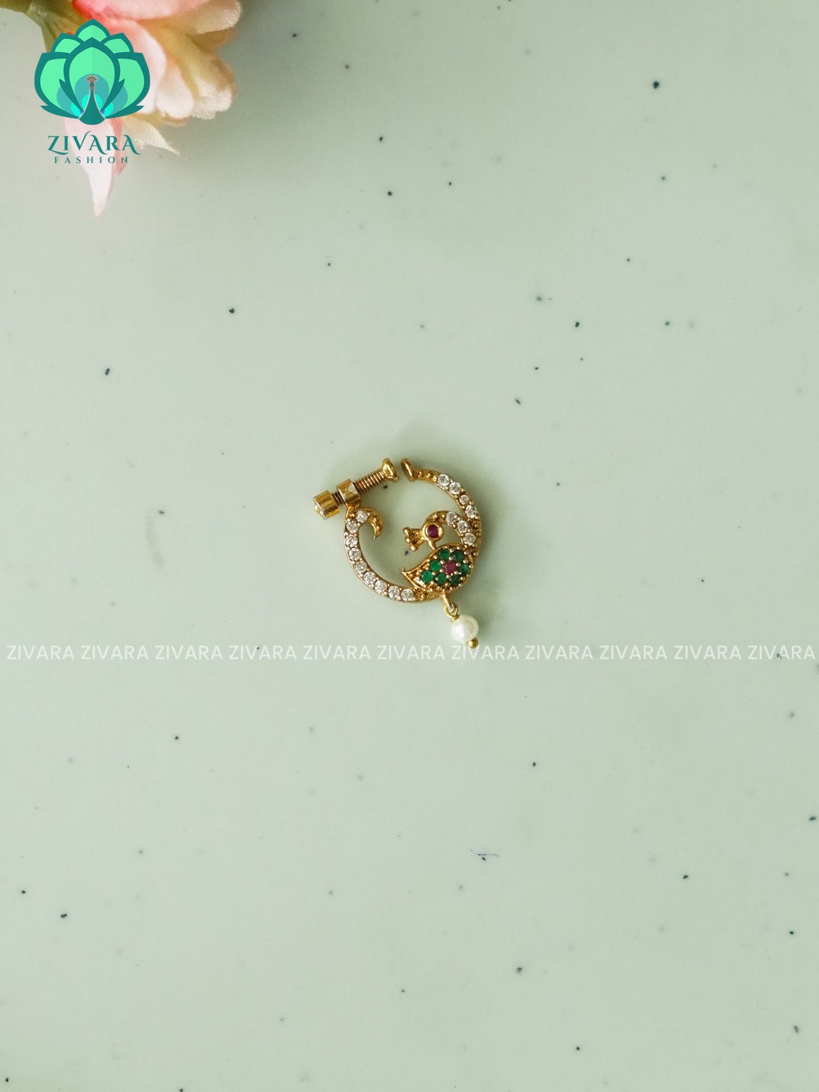 TRADITIONAL RING TYPE NON PIERCING NOSEPIN- ZIVARA FASHION