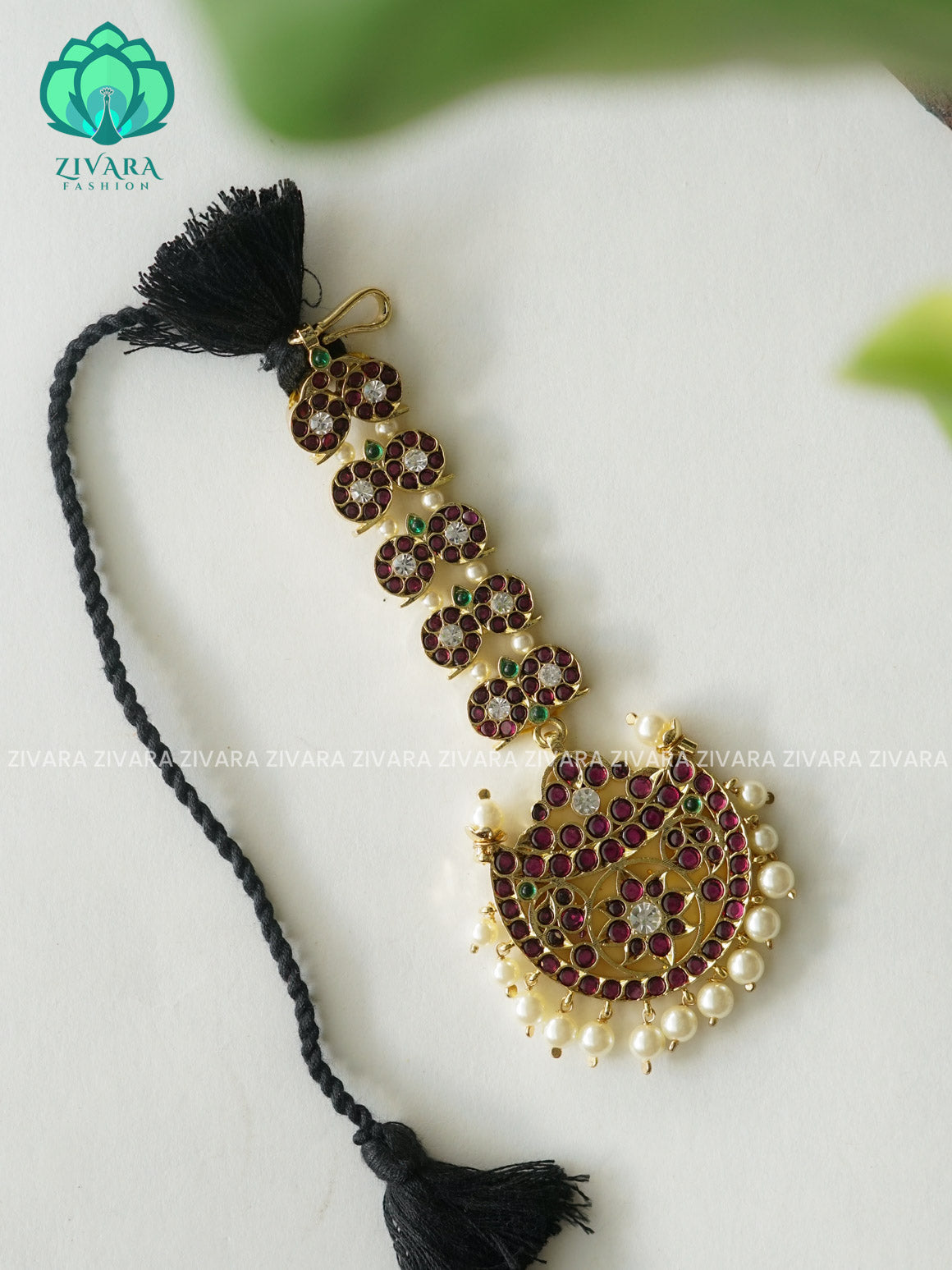 MATHANGI- CHUTTI- REAL KEMP BHARATHANATYAM DANCE PREMIUM JEWELLERY (PREORDER WITH 3 TO 10 DAYS DISPATCH TIME)