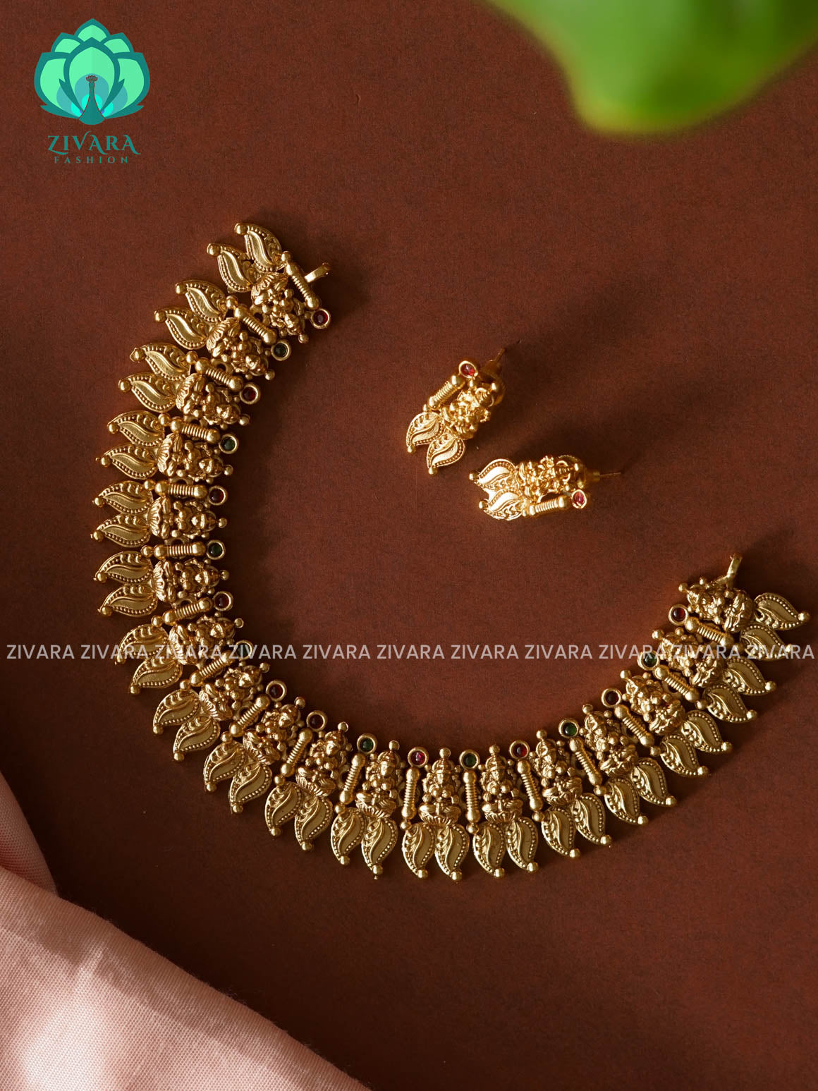 HEAVY NORMAL MATTE neckwear with earrings- Zivara Fashion- latest jewellery design