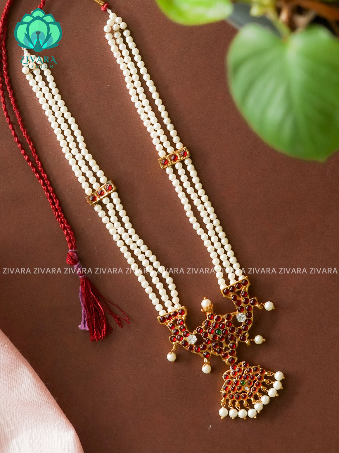 RED AND GREEN- THARUNA  - KIDS SIZE HANDMADE LONG NECKWEAR- latest kemp dance jewellery collection