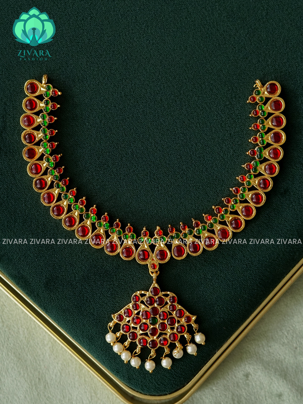 Red AND GREEN - KEERTHI - HANDMADE NECKWEAR- latest kemp dance jewellery collection