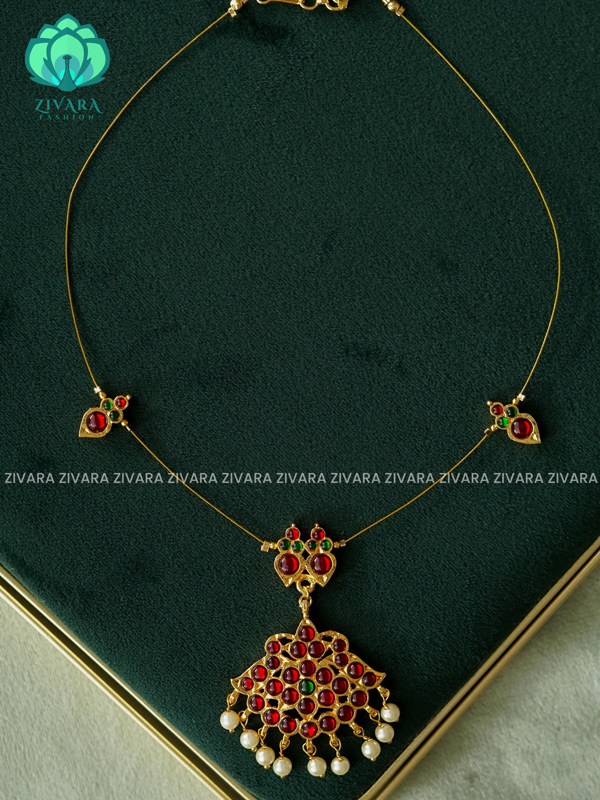 KEMP pendant INVISIBLE TAMARA MINIMAL ELEGANT HANDMADE NECKLACE WITH BRILLIANT FINISH MOTIFS- ZIVARA FASHION