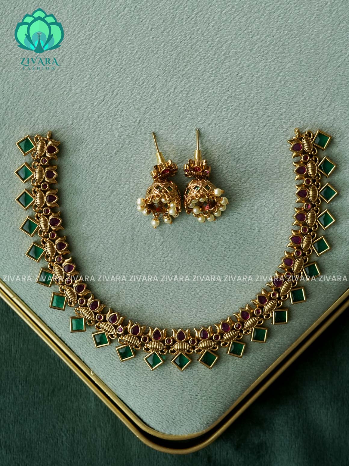 PALAKKAD STYLE -Traditional south indian premium neckwear with earrings- Zivara Fashion- latest jewellery design