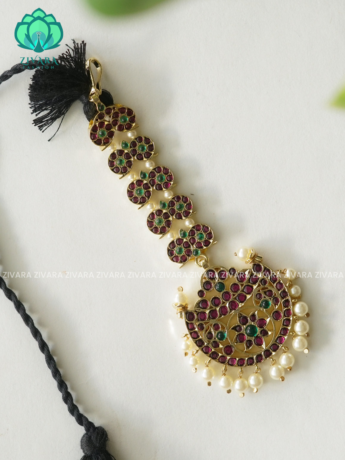 MATHANGI- CHUTTI- REAL KEMP BHARATHANATYAM DANCE PREMIUM JEWELLERY (PREORDER WITH 3 TO 10 DAYS DISPATCH TIME)