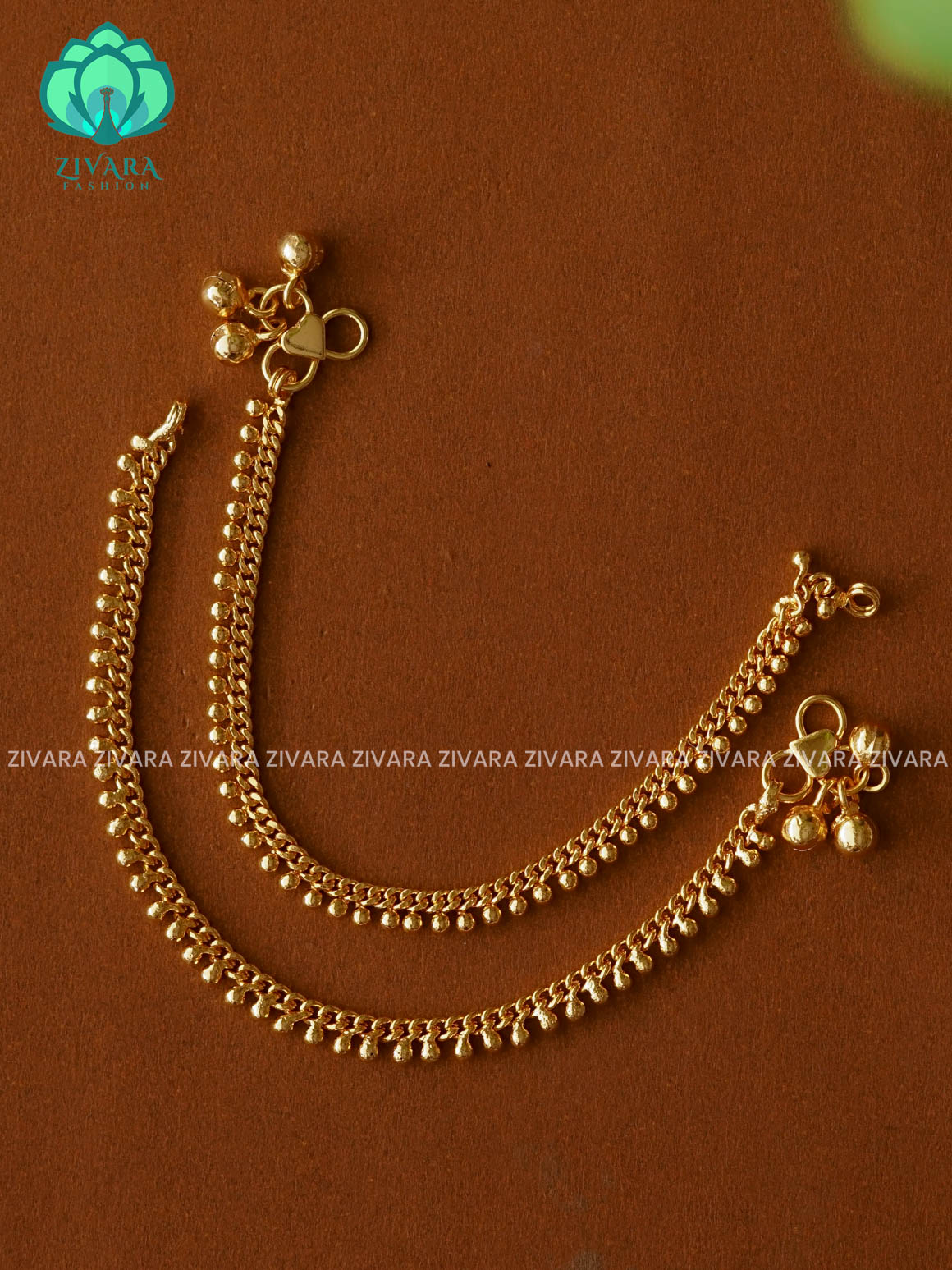 EXCLUSIVE PLAIN GOLD DAILY  wear anklets (6 inch approx )for kids- latest jewellery- ZIVARA FASHION