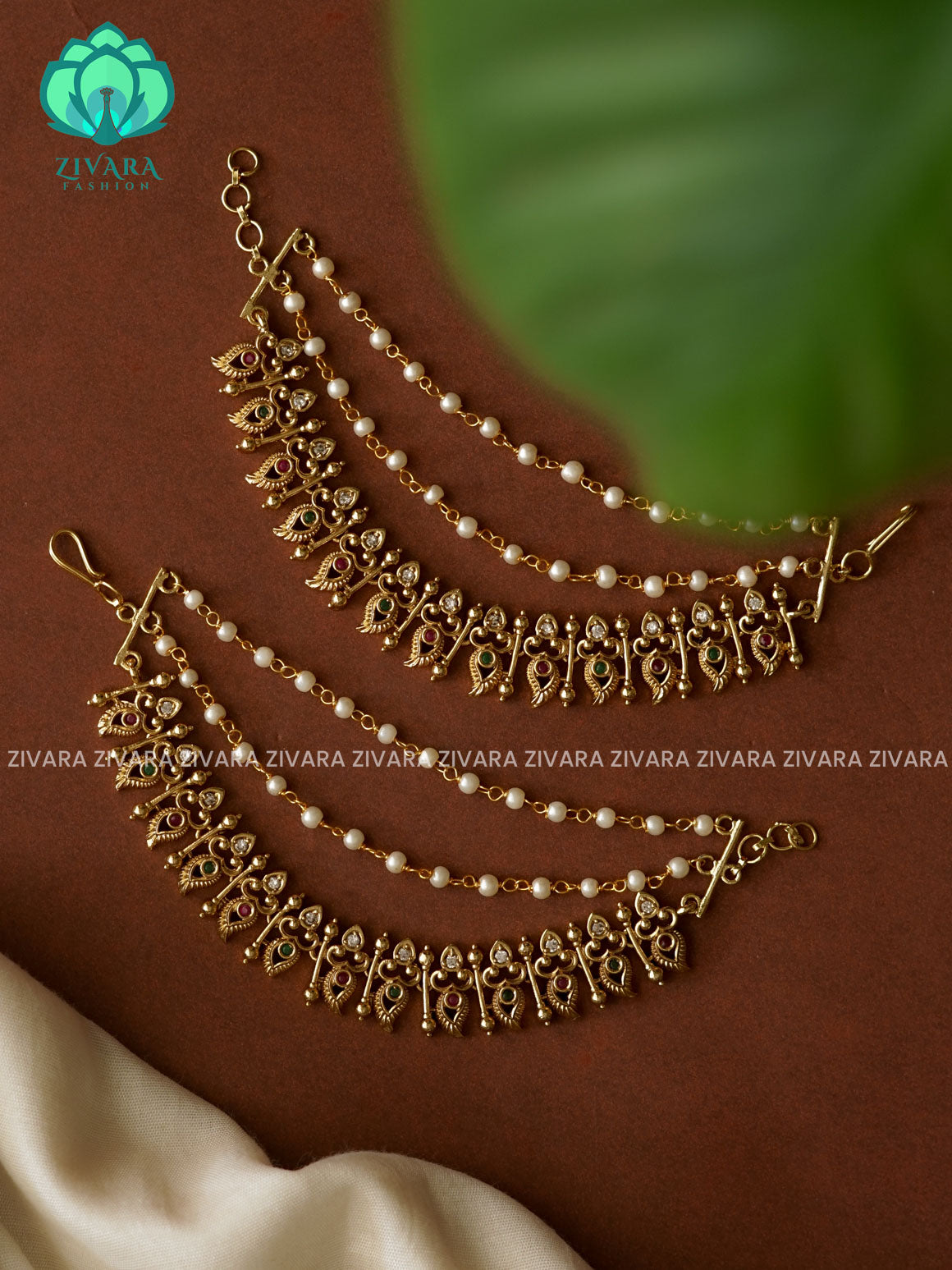 Traditional heavy earchains /maatals- bridal accessory- zivara fashion-latest jewellery collection